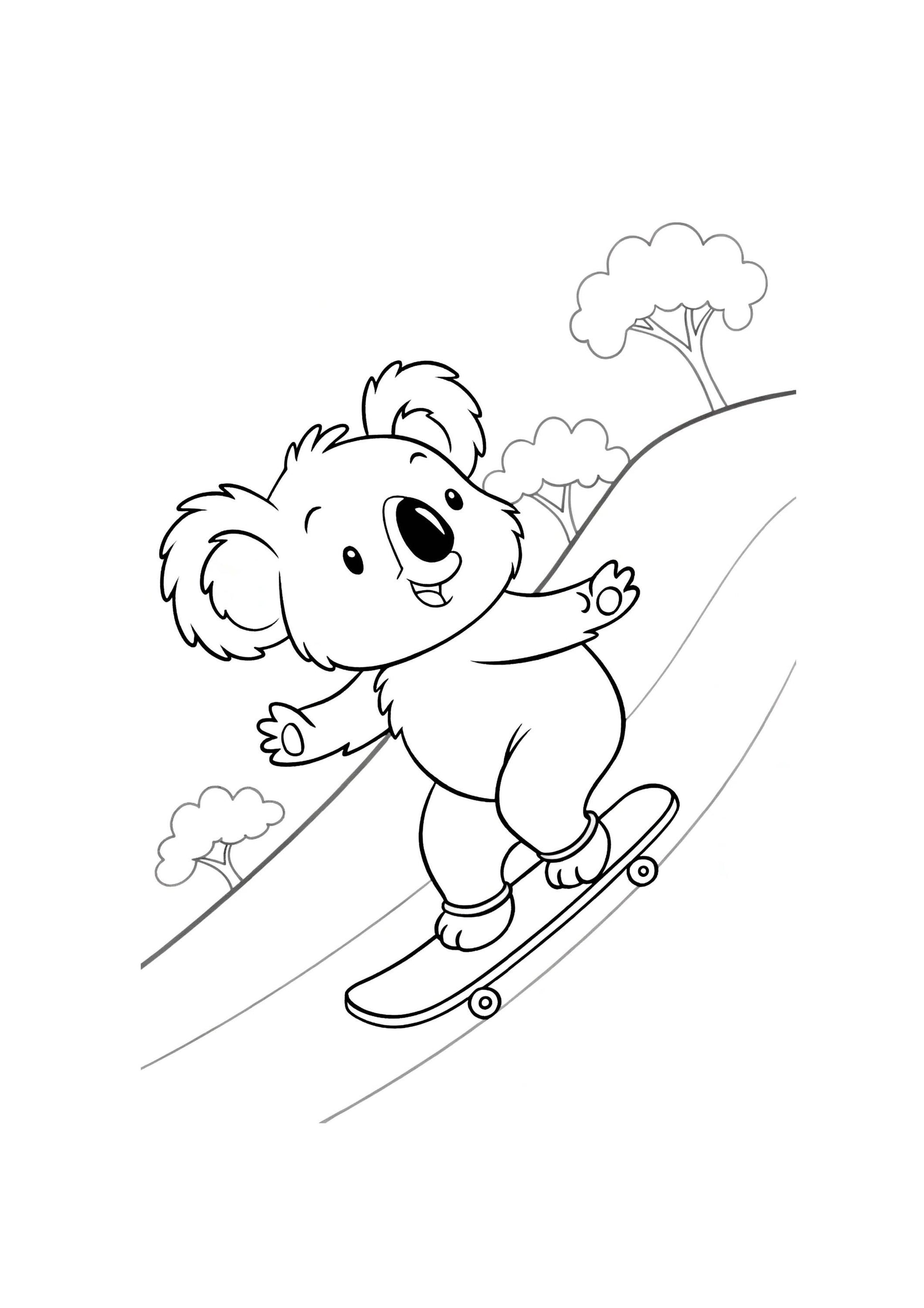 Koala Coloring Book for Kids – 40 Printable A4 Pages – Cute and Playful Koala Illustrations – Digital PDF Download