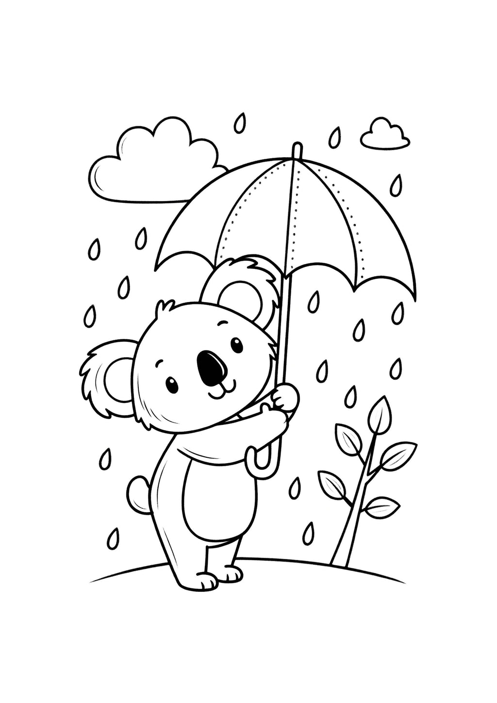 Koala Coloring Book for Kids – 40 Printable A4 Pages – Cute and Playful Koala Illustrations – Digital PDF Download