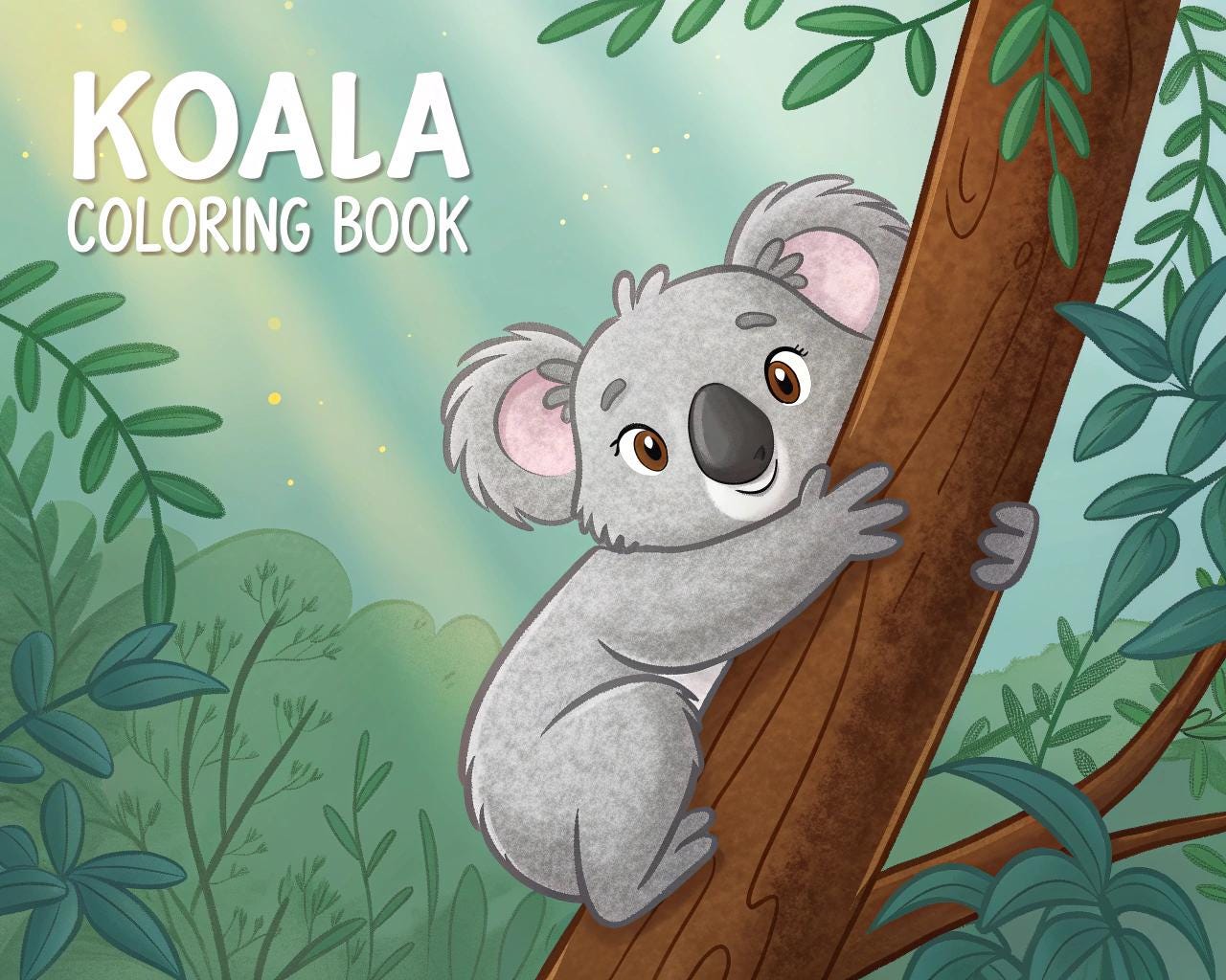 Koala Coloring Book for Kids – 40 Printable A4 Pages – Cute and Playful Koala Illustrations – Digital PDF Download