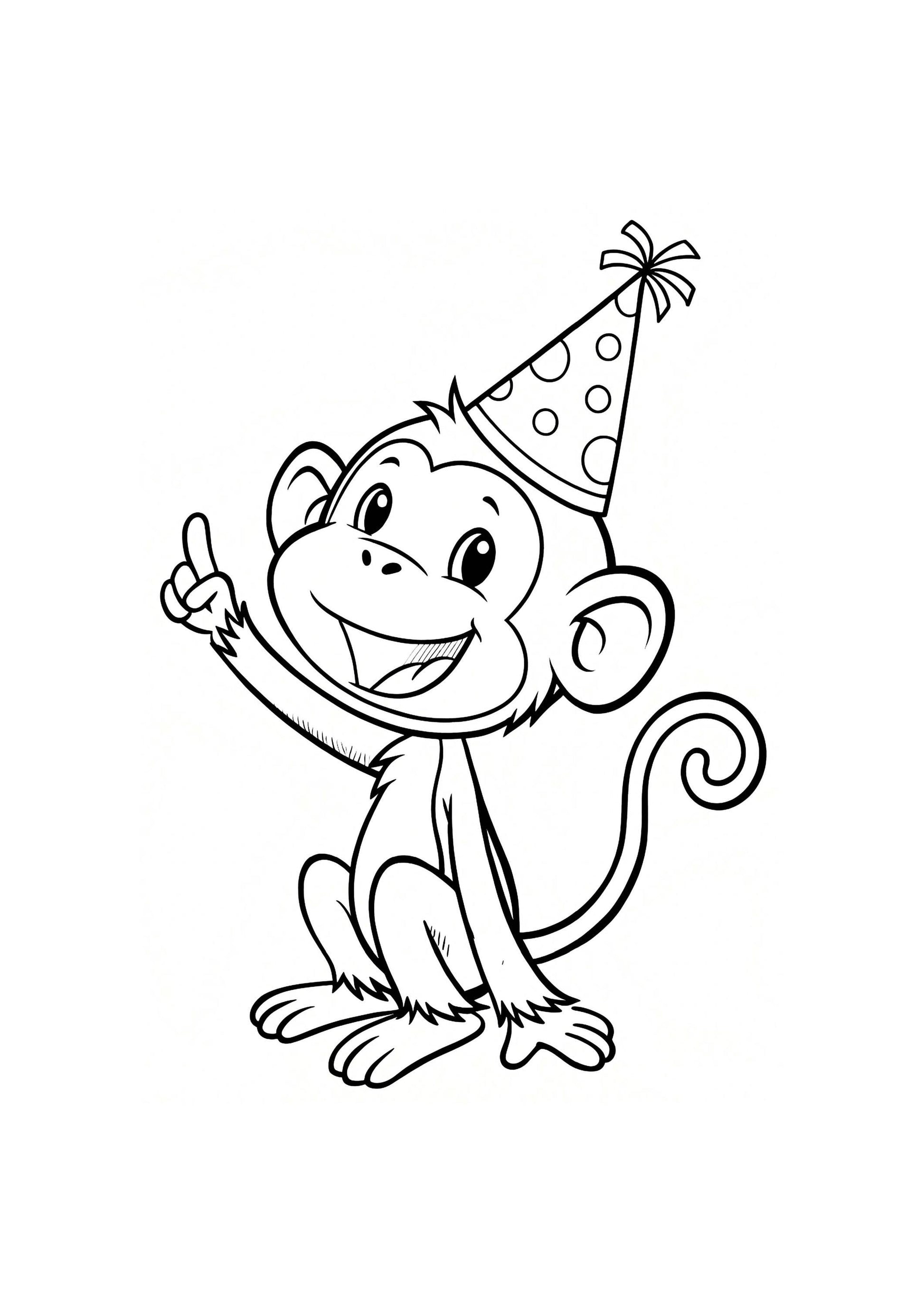 Monkey Coloring Book for Kids – 50 Printable A4 Pages – Playful and Fun Monkey Illustrations – Digital PDF Download