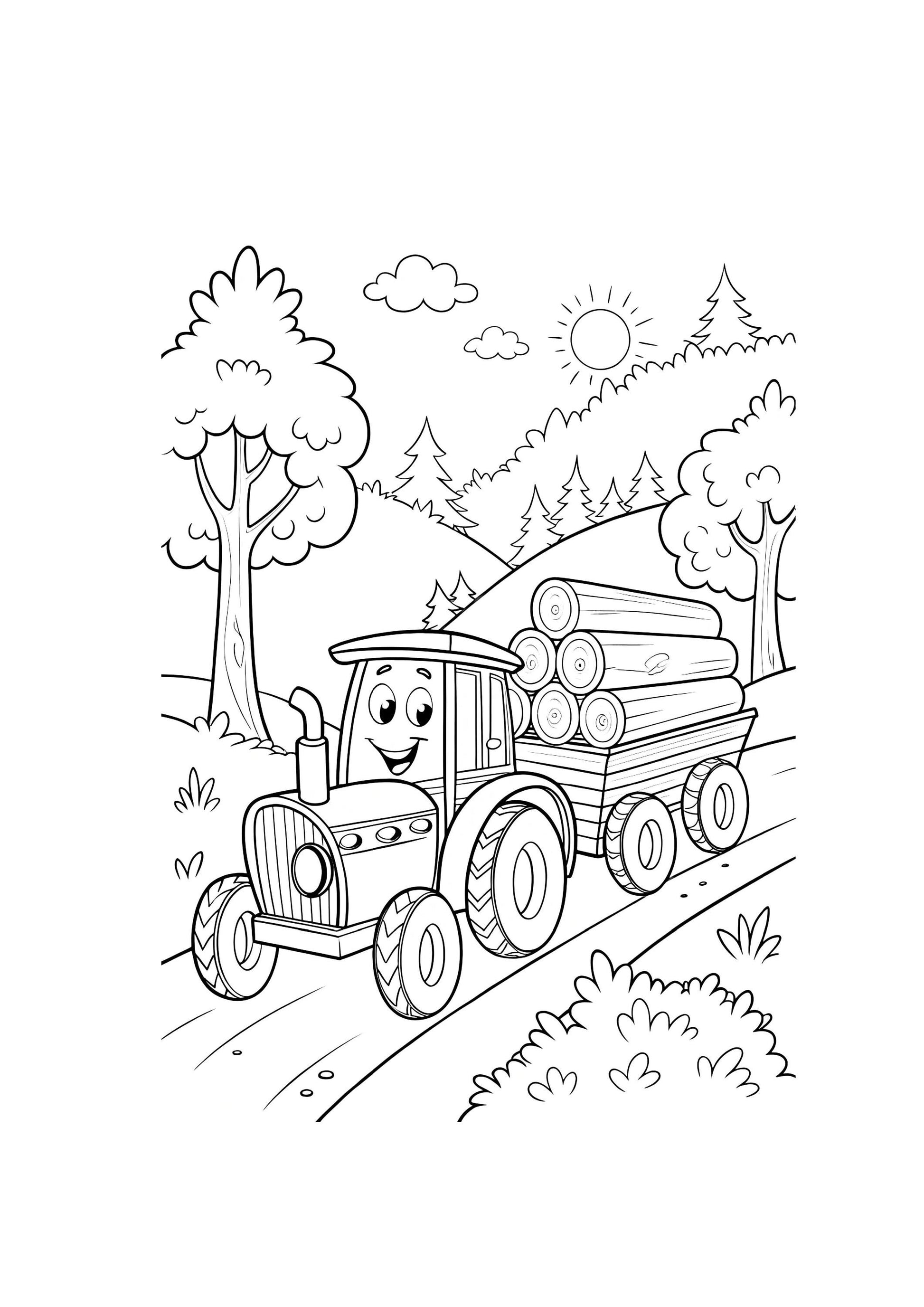 Tractor Coloring Book for Kids – 25 Printable A4 Pages – Fun and Educational Farm Tractor Illustrations – Digital PDF Download