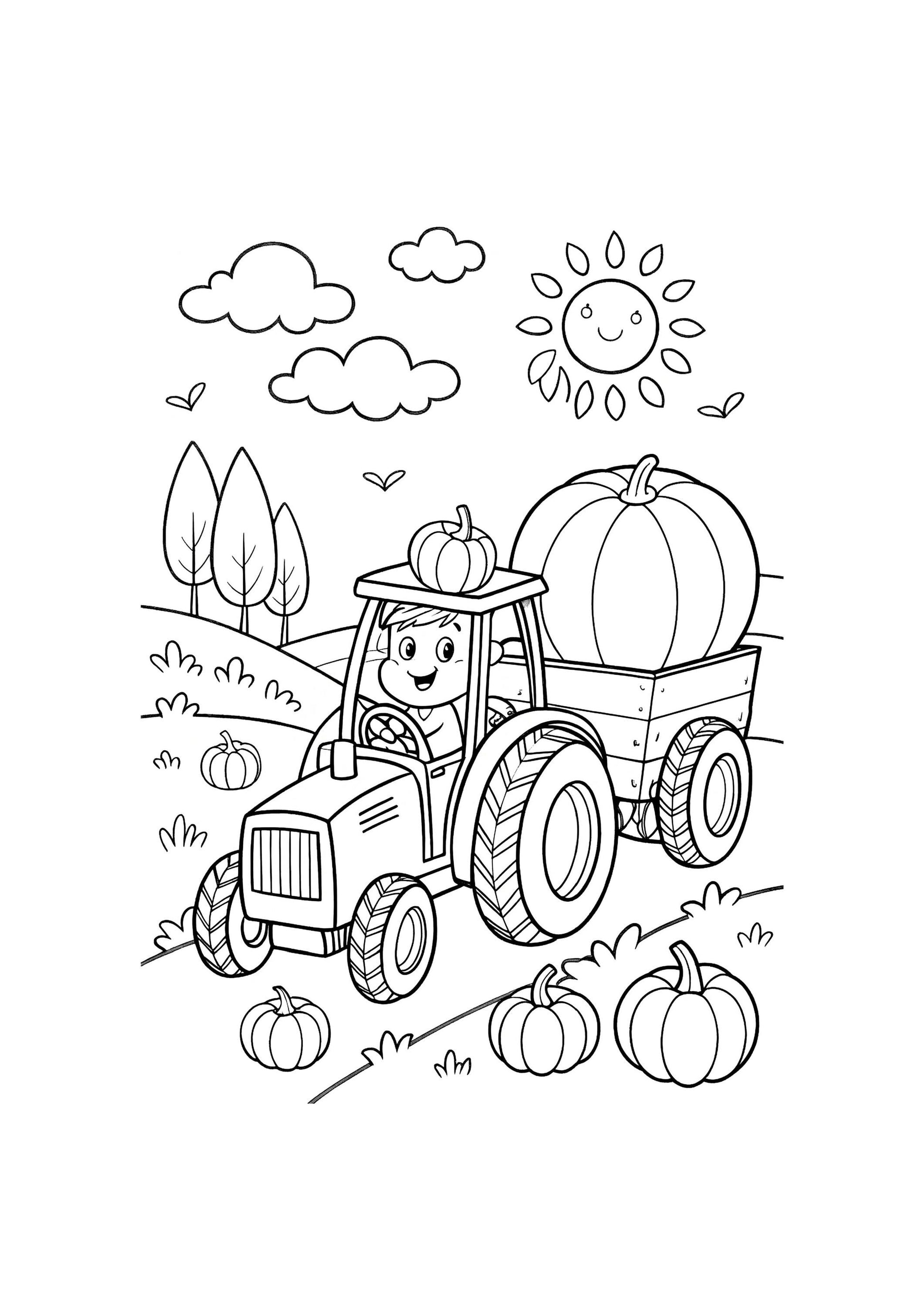 Tractor Coloring Book for Kids – 25 Printable A4 Pages – Fun and Educational Farm Tractor Illustrations – Digital PDF Download