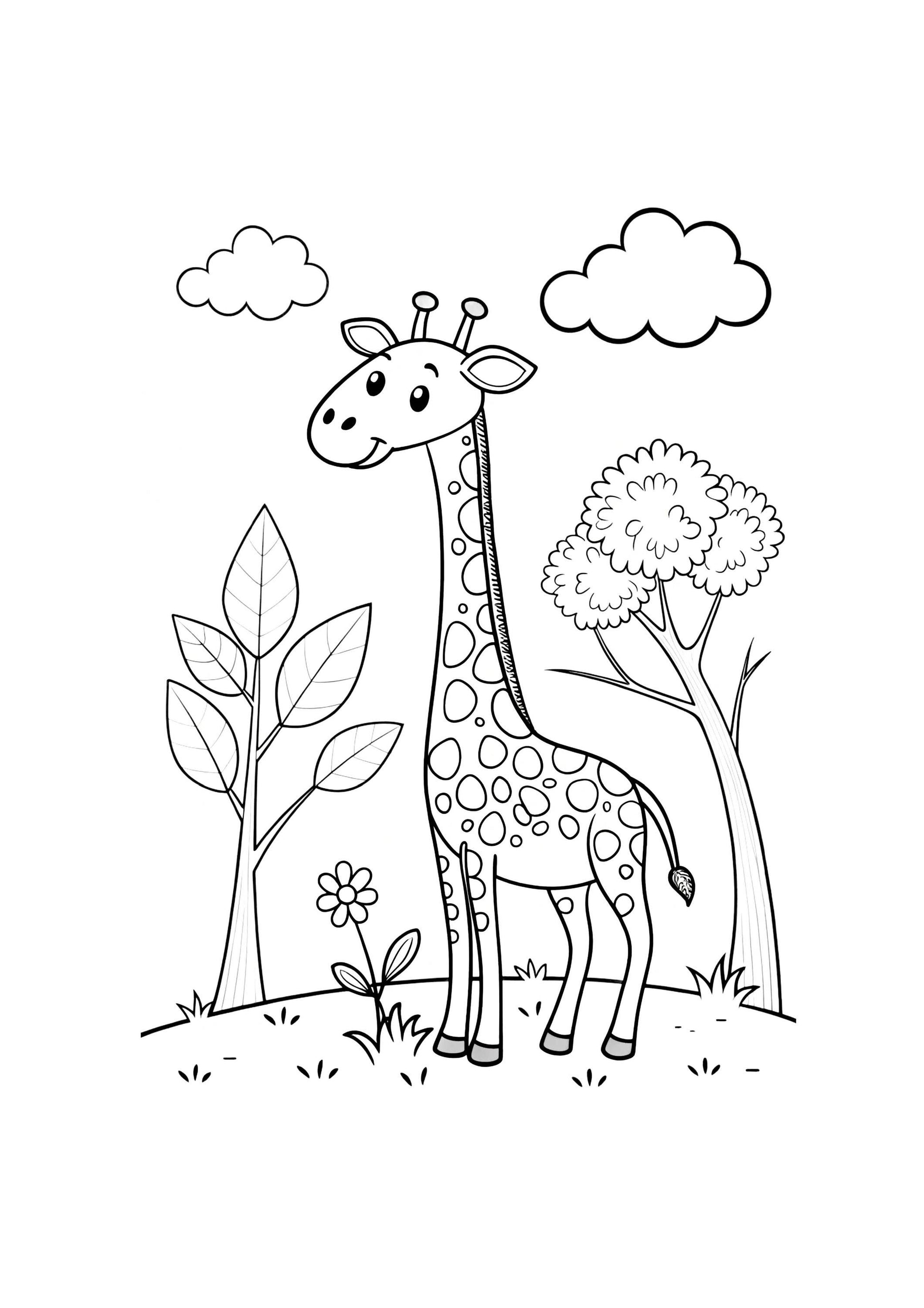 Giraffe Coloring Book for Kids – 35 Printable Pages of Cute, Funny & Wild Giraffes to Color