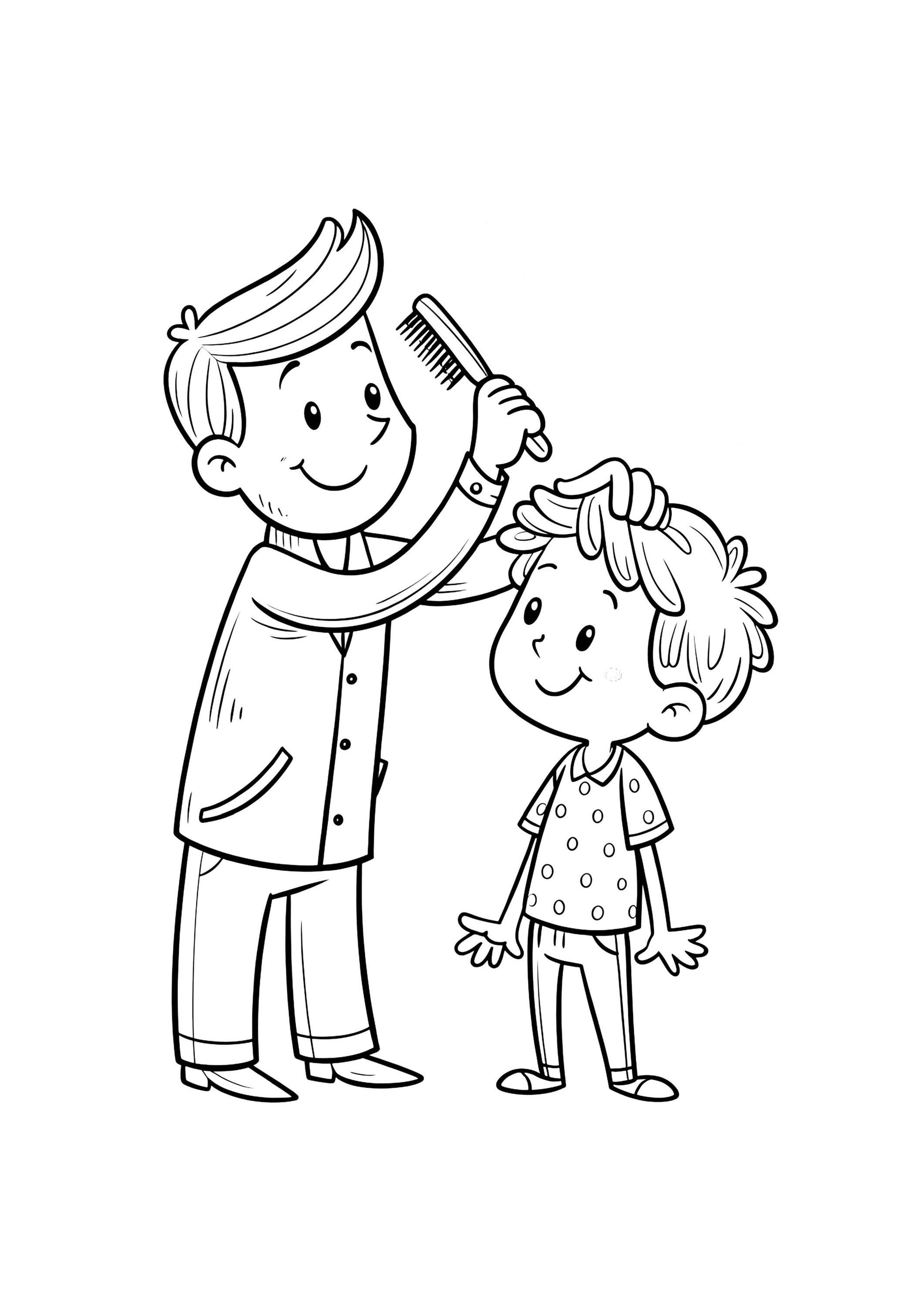 Cute Father and Son Coloring Book – 80 Printable A4 Pages – Heartwarming Family Moments – Digital PDF Download