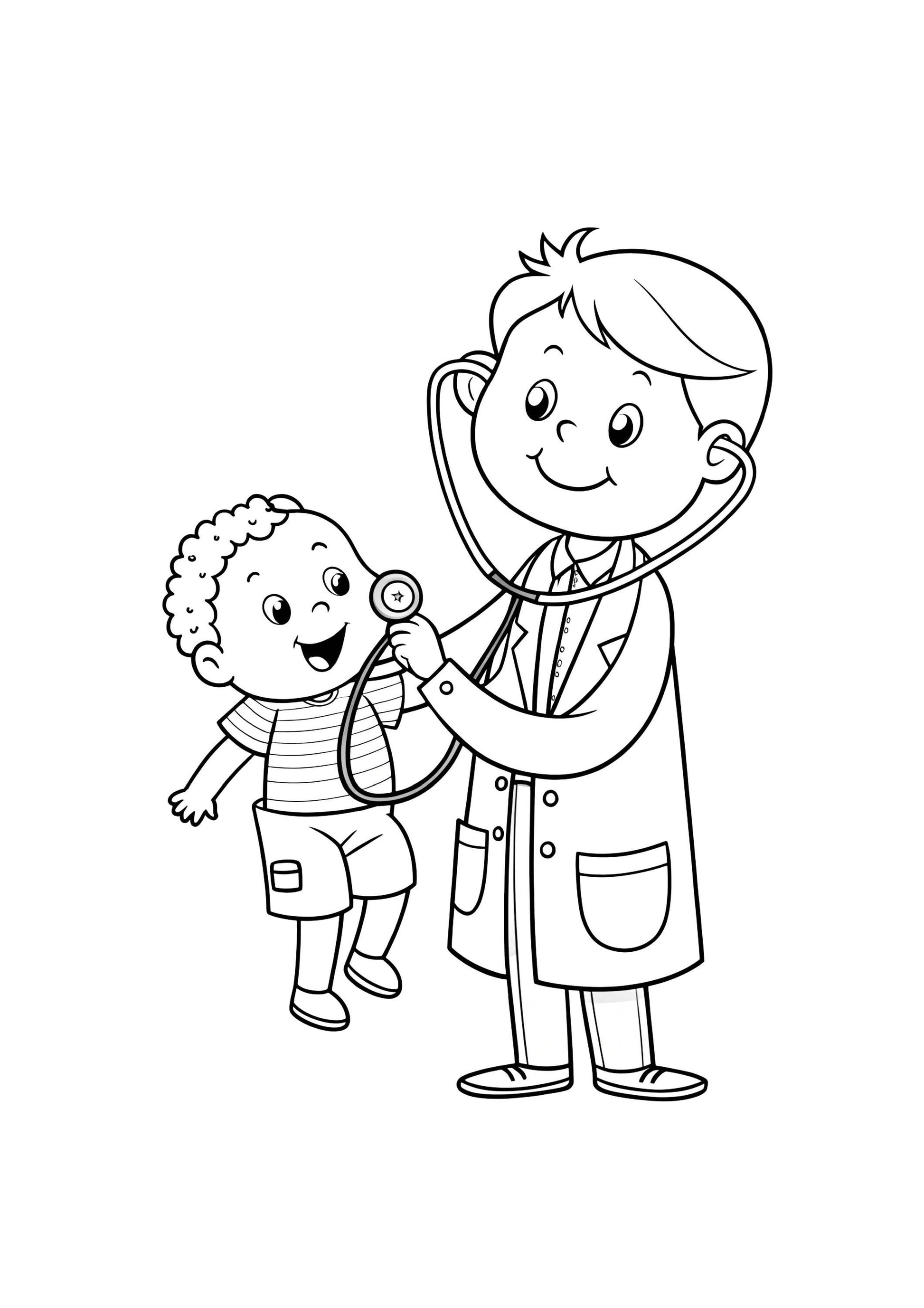 Doctor Coloring Book for Kids – 50 Printable A4 Pages – Medical and Healthcare Theme – Digital PDF Download
