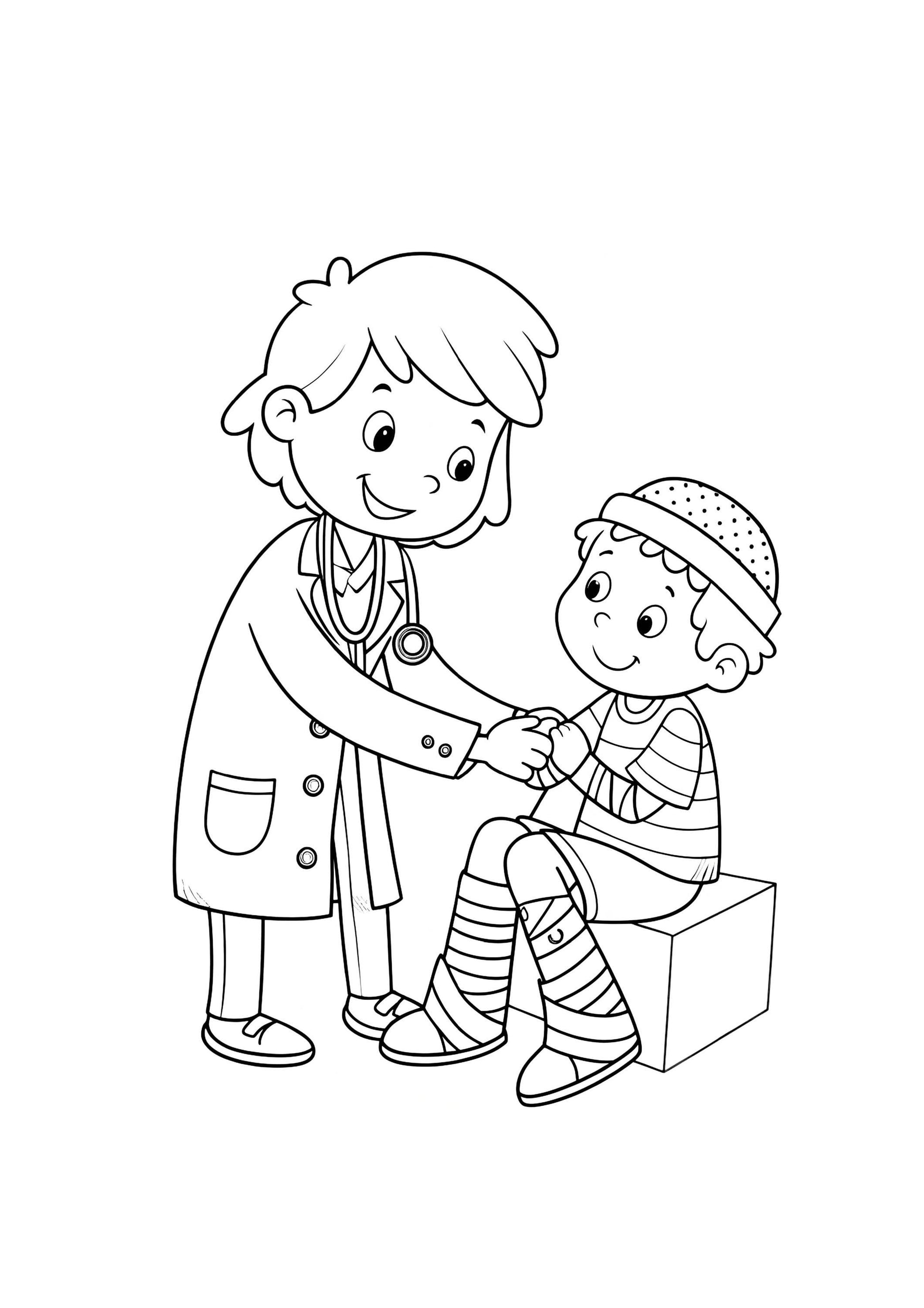 Doctor Coloring Book for Kids – 50 Printable A4 Pages – Medical and Healthcare Theme – Digital PDF Download