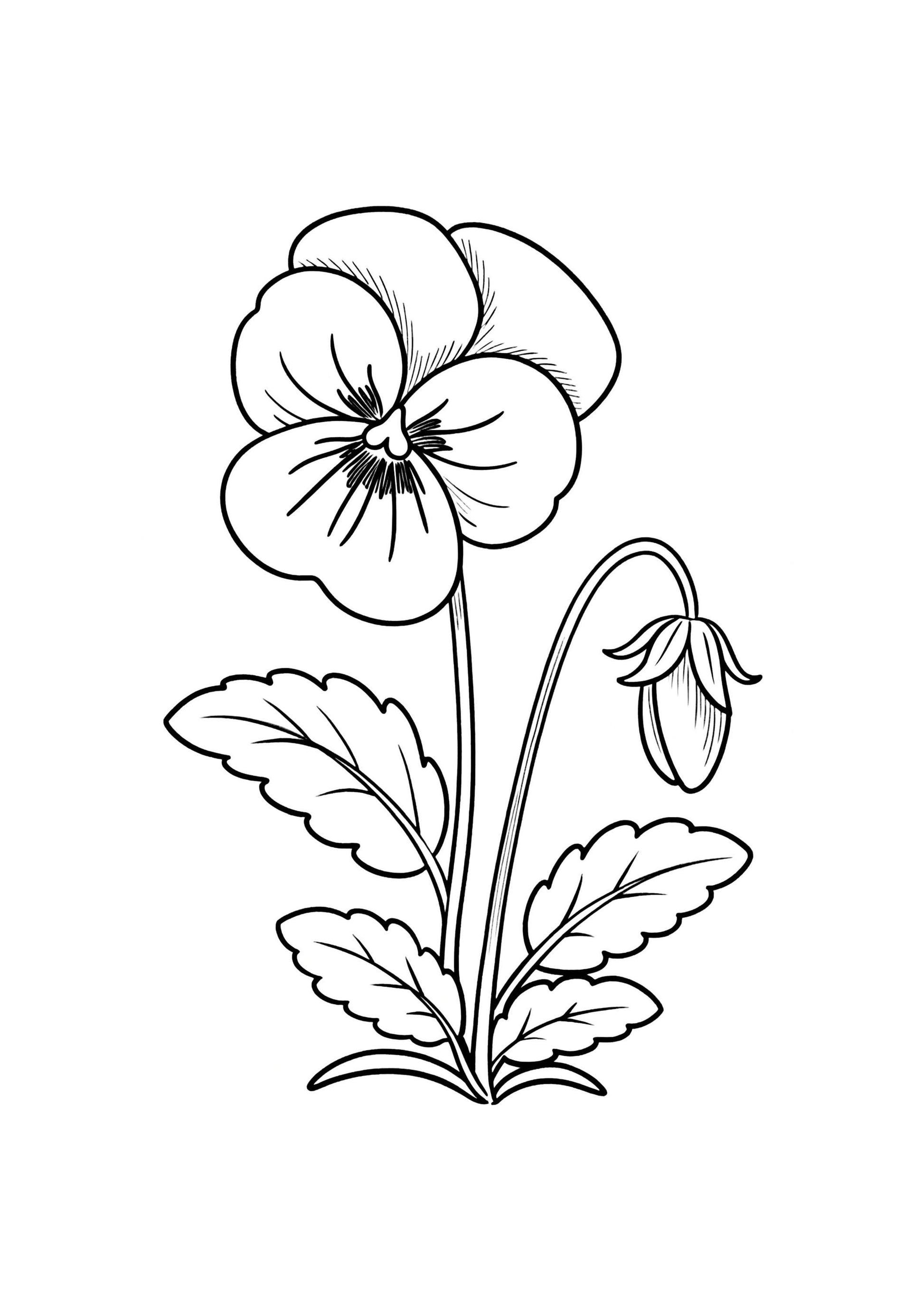 Flowers Coloring Book for Kids – 80 Printable A4 Pages – Beautiful Floral Illustrations – Digital PDF Download