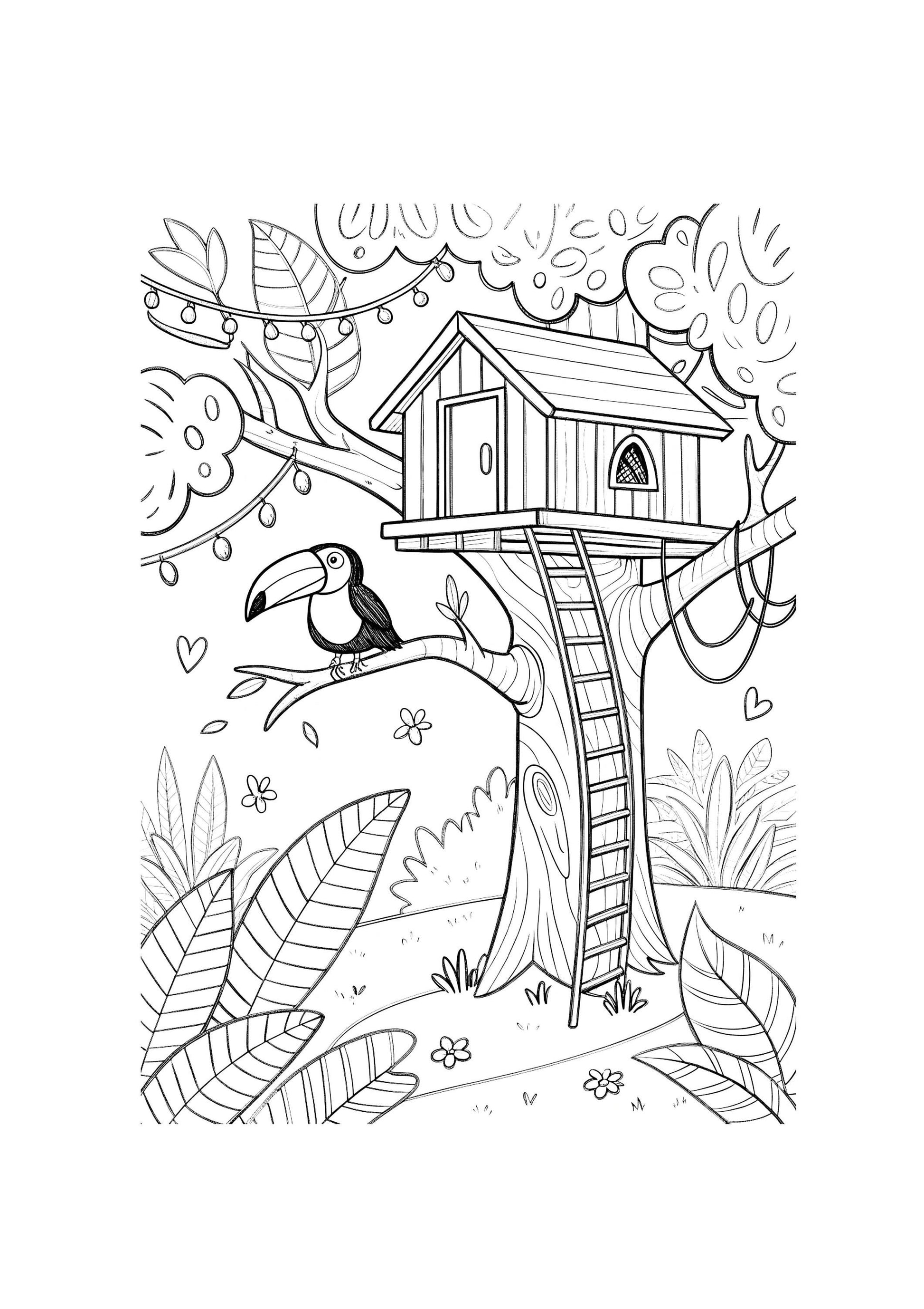 Jungle Coloring Book for Kids – 40 Printable A4 Pages – Wild and Fun Jungle Animal Illustrations – Digital PDF Download