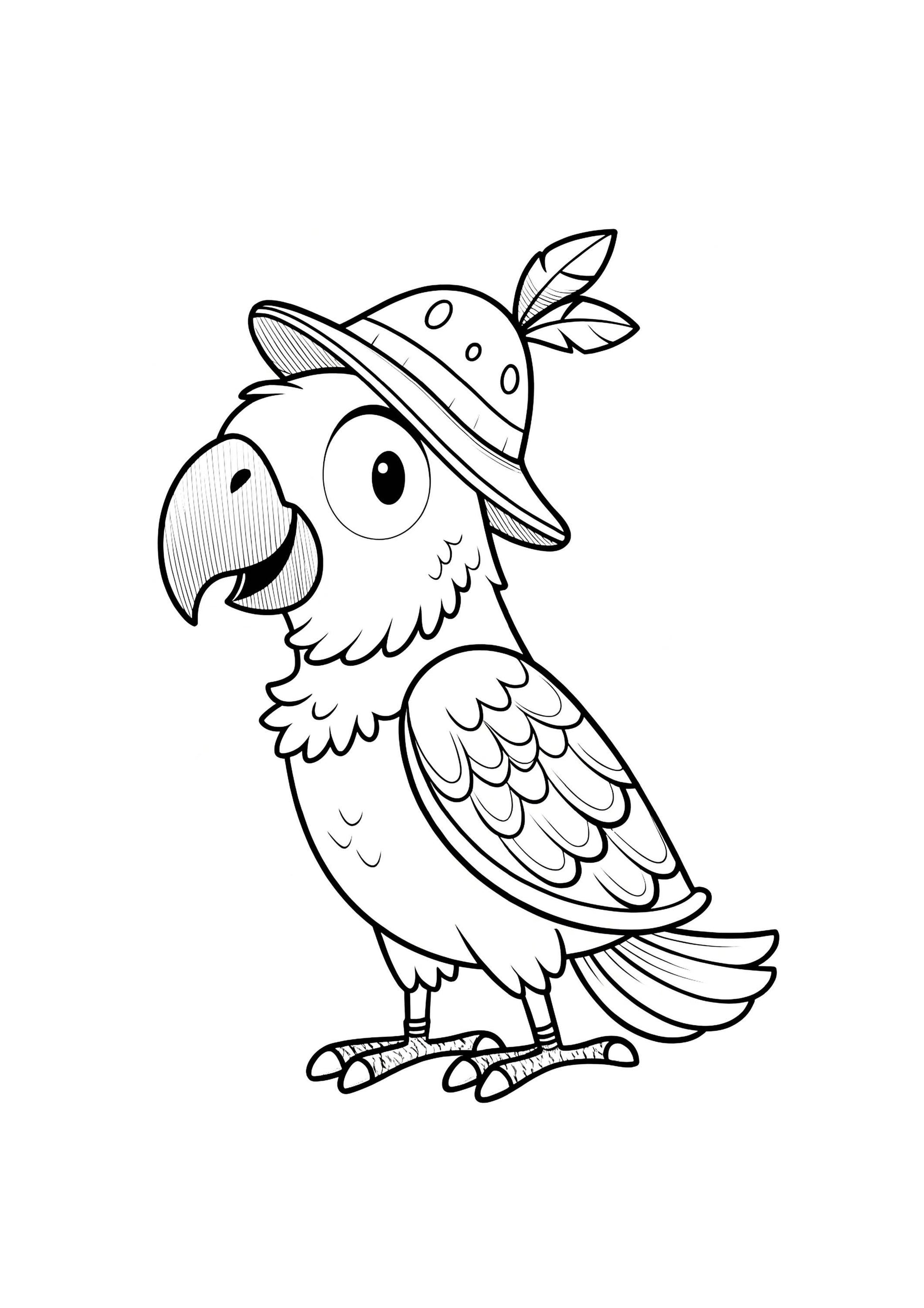Parrots Coloring Book for Kids – 50 Printable A4 Pages – Colorful and Fun Parrot Illustrations – Digital PDF Download