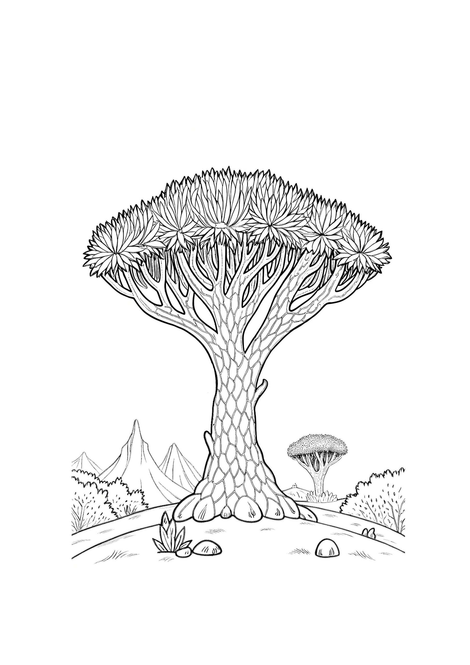 Trees Coloring Book for Kids – 50 Printable A4 Pages – Beautiful and Educational Tree Illustrations – Digital PDF Download