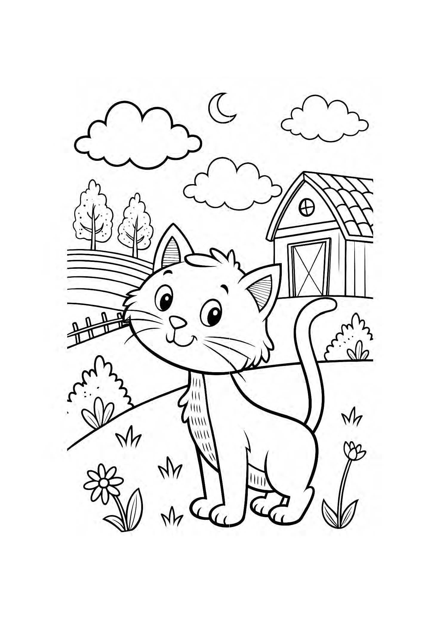 Farm Animals Coloring Book for Kids – 20 Printable A4 Pages – Cute and Fun Farm Animal Illustrations – Digital PDF Download
