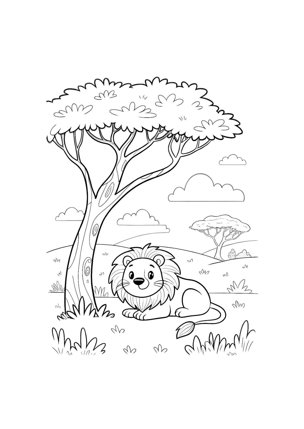 Safari Adventure Coloring Book for Kids – 20 Printable A4 Pages – Fun and Educational Safari Animal Illustrations – Digital PDF Download