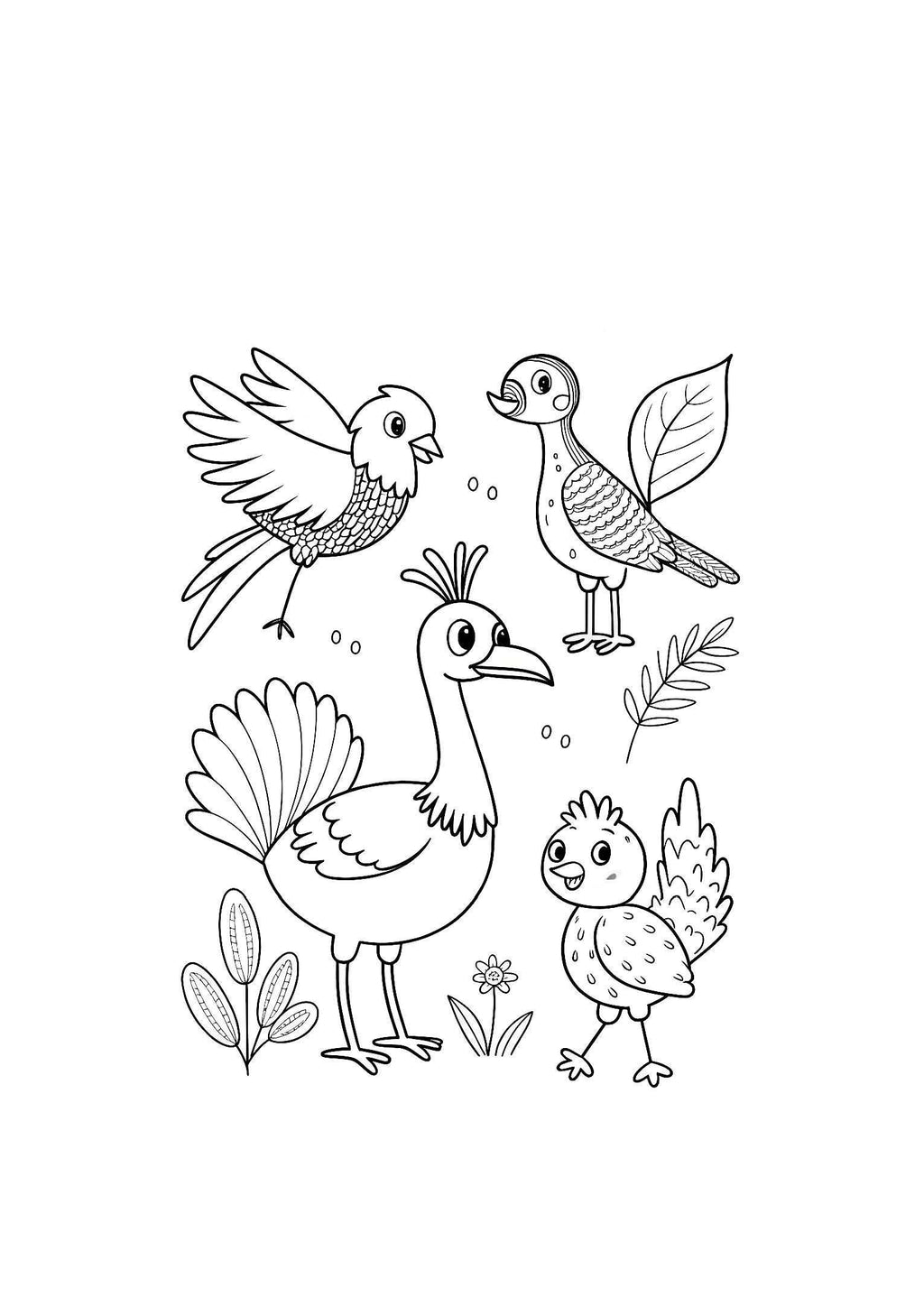 Birds of the World Coloring Book for Kids – 20 Printable A4 Pages – Beautiful and Educational Bird Illustrations – Digital PDF Download