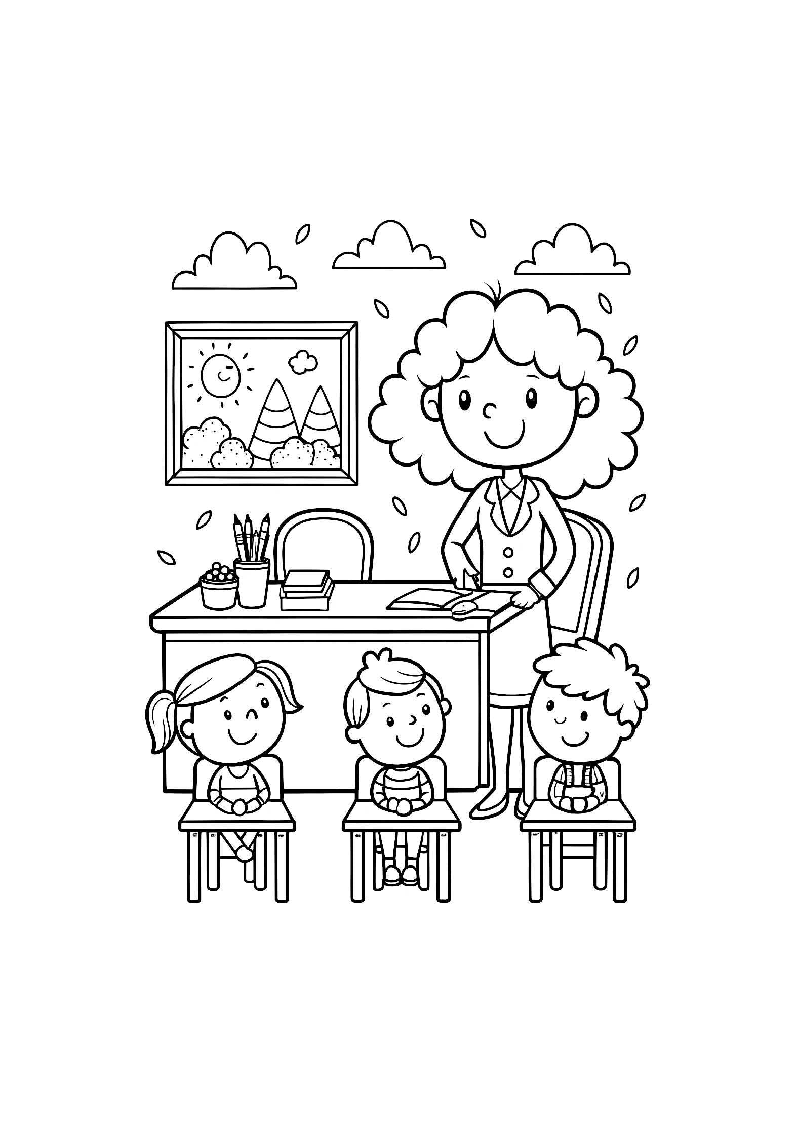 Teachers & School Coloring Book for Kids – 20 Printable A4 Pages – Fun and Educational School-Themed Illustrations – Digital PDF Download