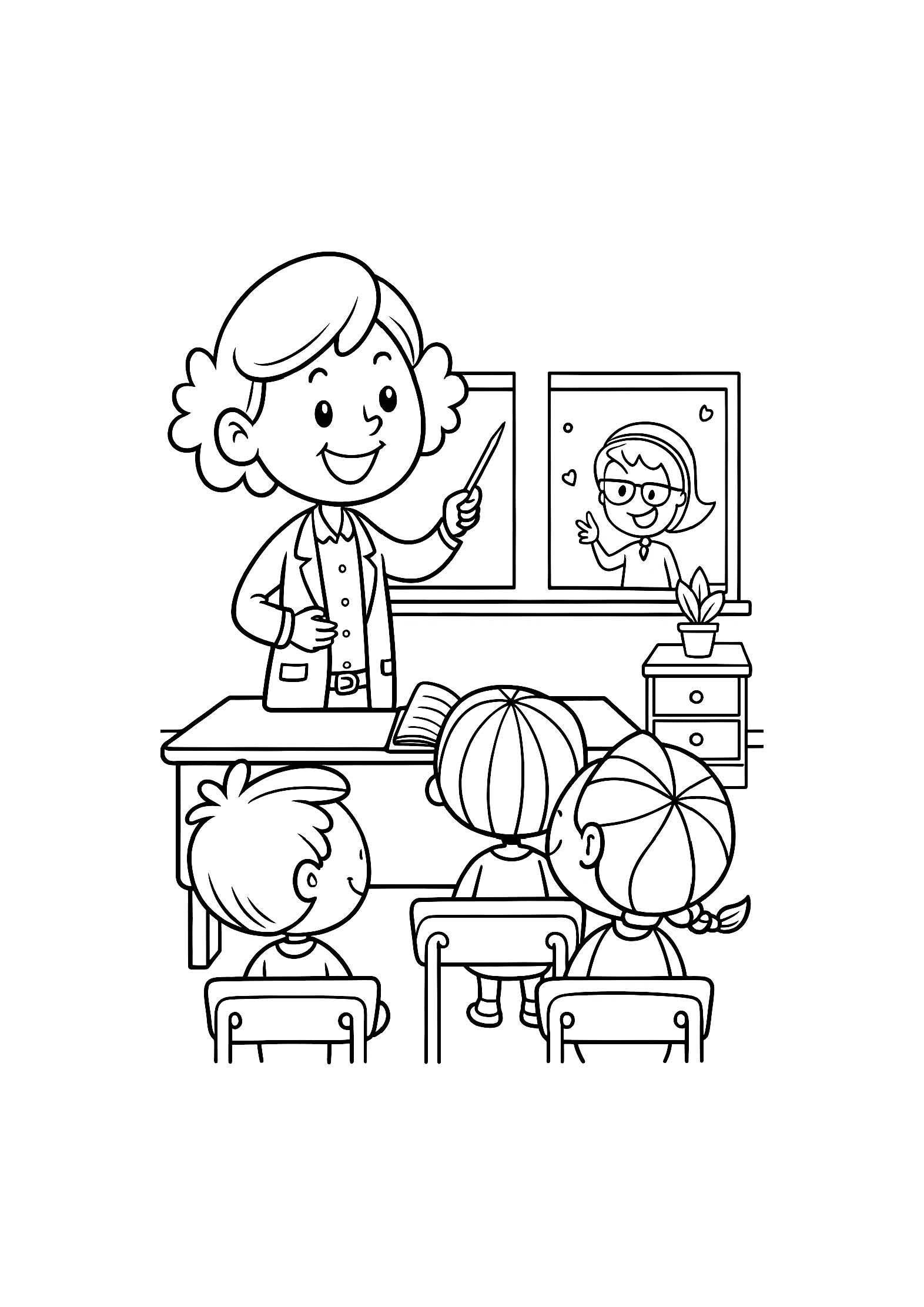 Teachers & School Coloring Book for Kids – 20 Printable A4 Pages – Fun and Educational School-Themed Illustrations – Digital PDF Download