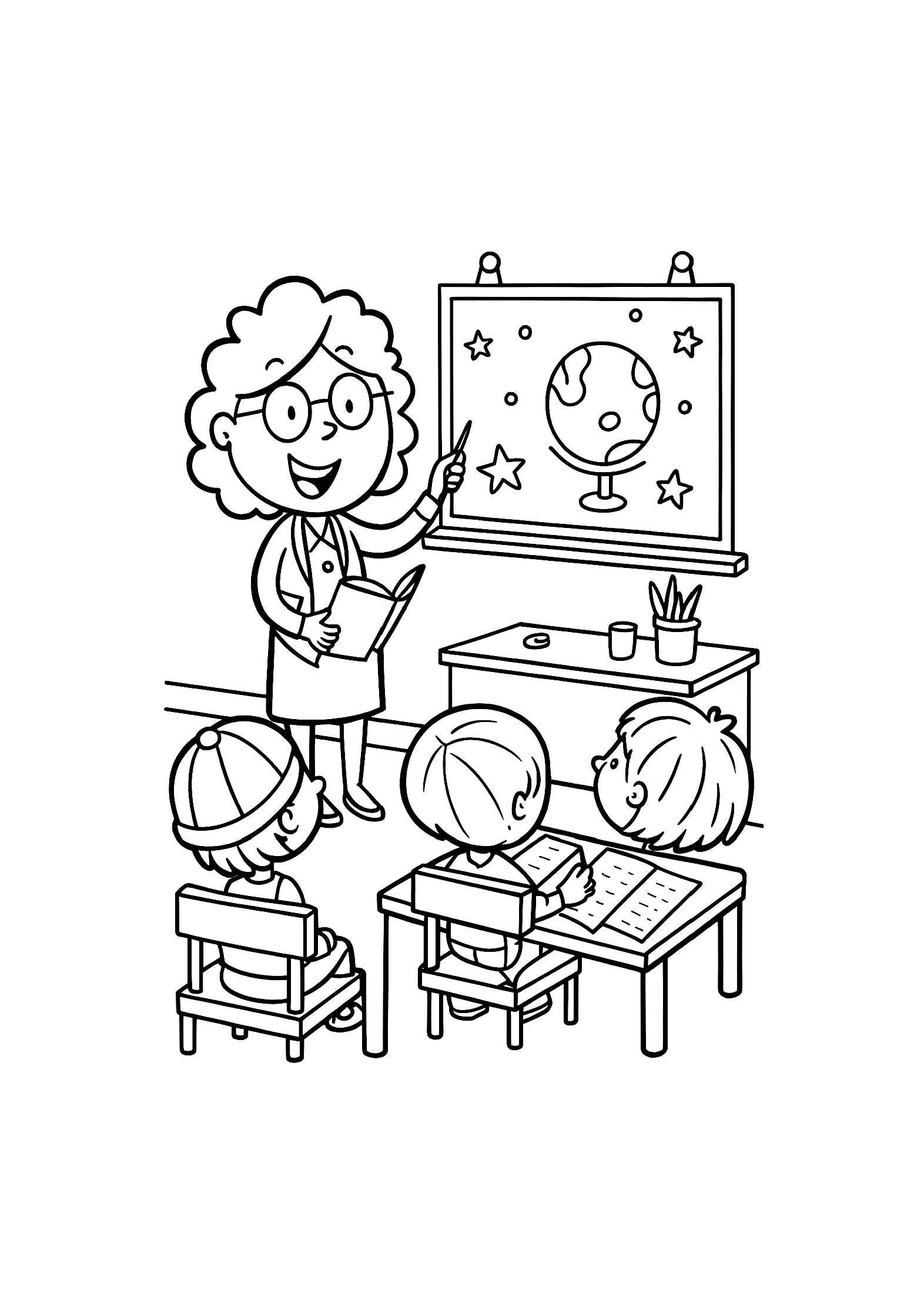 Teachers & School Coloring Book for Kids – 20 Printable A4 Pages – Fun and Educational School-Themed Illustrations – Digital PDF Download