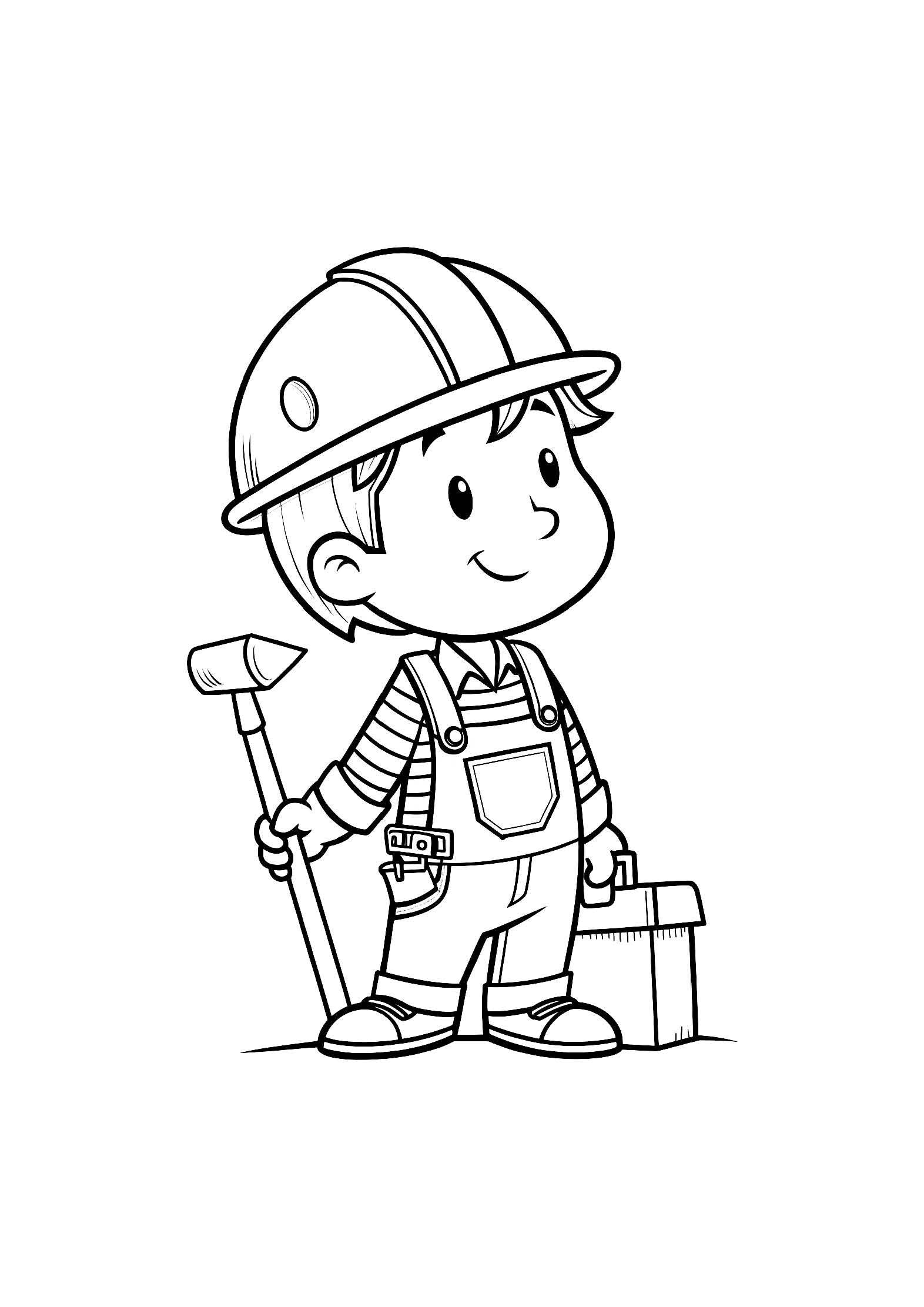 Construction Workers Coloring Book for Kids – 20 Printable A4 Pages – – Digital PDF Download