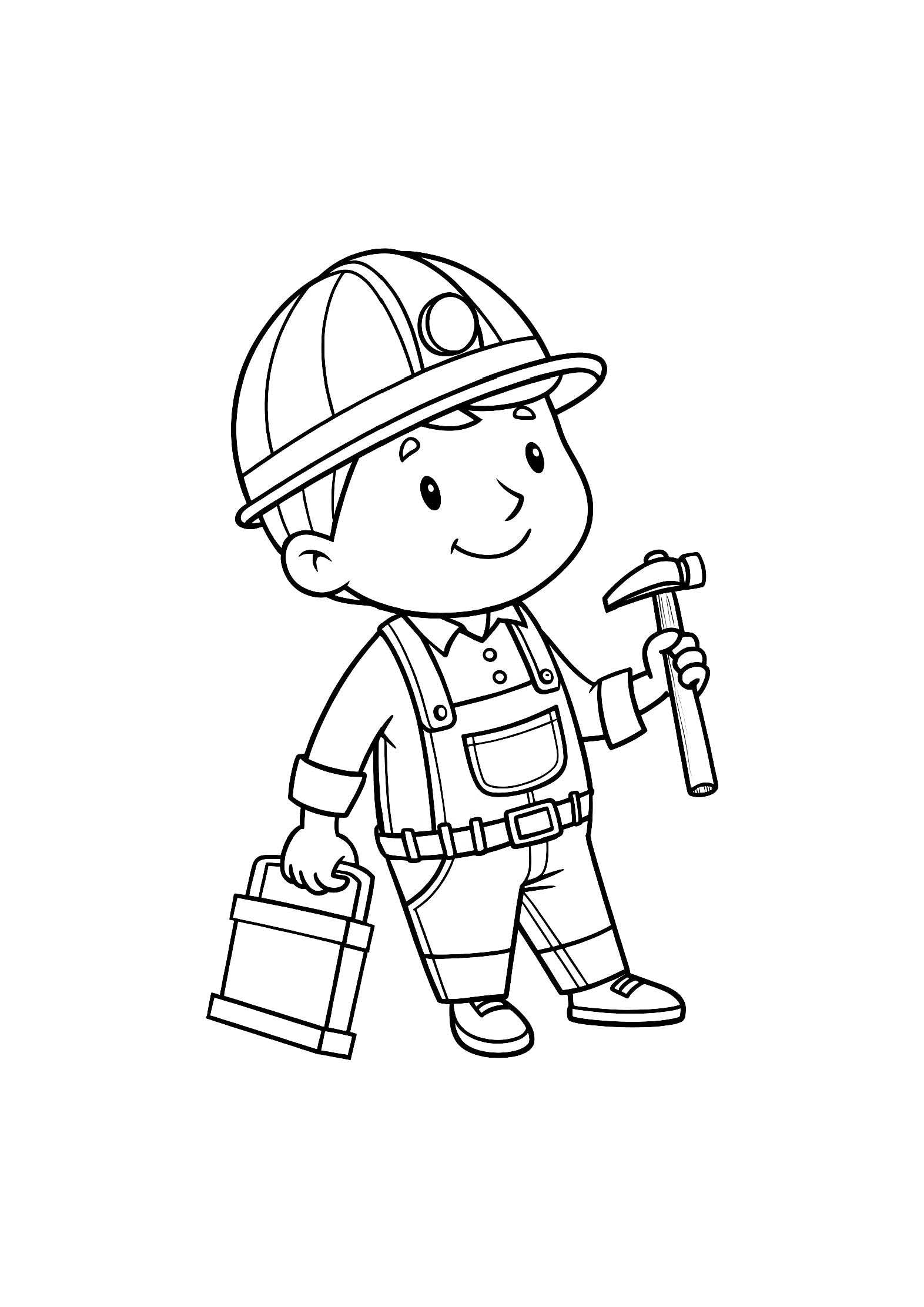 Construction Workers Coloring Book for Kids – 20 Printable A4 Pages – – Digital PDF Download