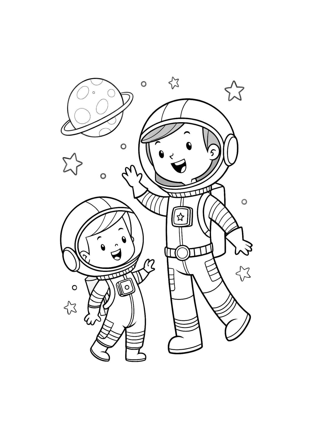 Astronauts Coloring Book for Kids – 20 Printable A4 Pages – Space Exploration and Astronaut Illustrations – Digital PDF Download