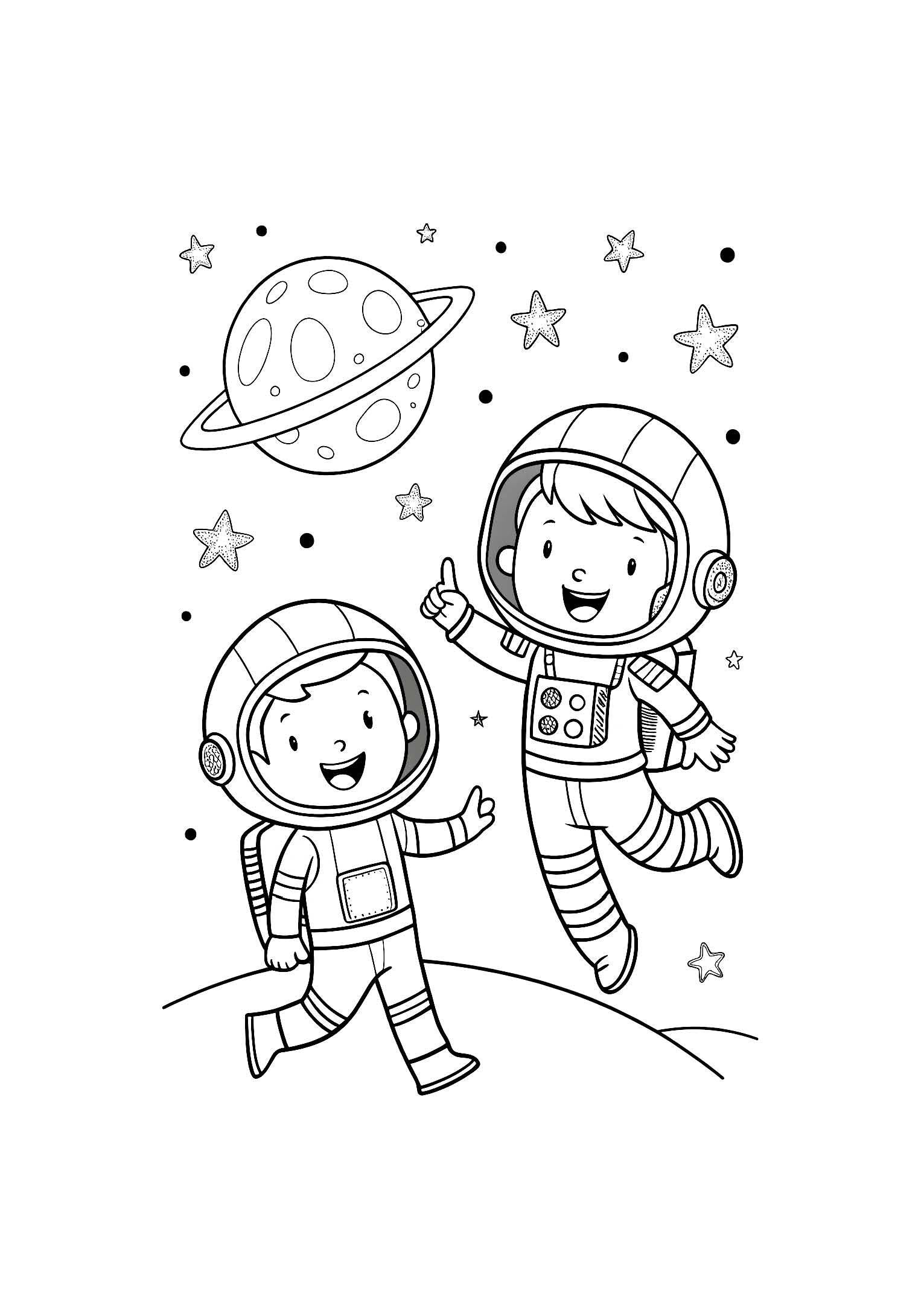 Astronauts Coloring Book for Kids – 20 Printable A4 Pages – Space Exploration and Astronaut Illustrations – Digital PDF Download