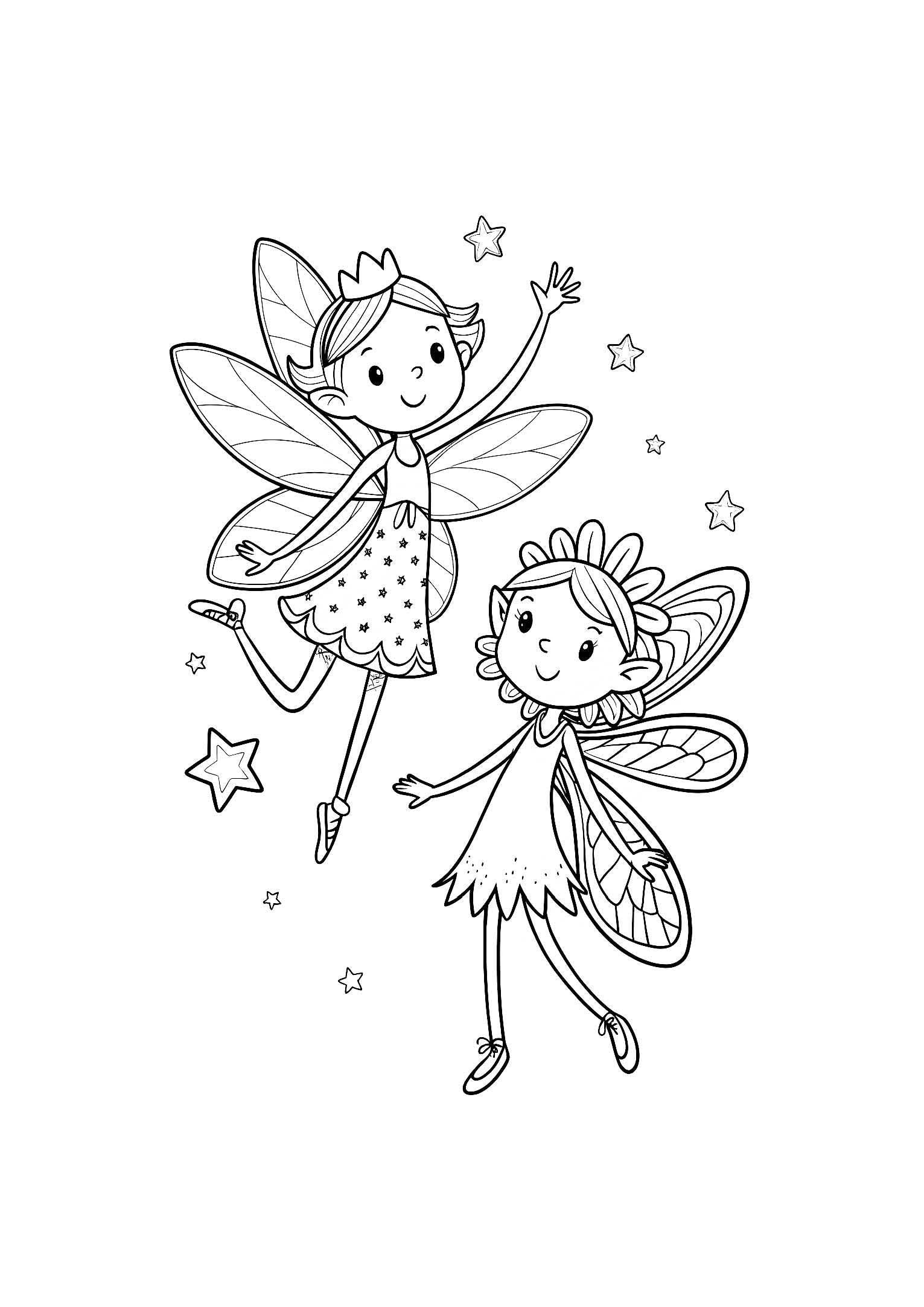 Fairies Coloring Book for Kids – 20 Printable A4 Pages – Magical and Whimsical Fairy Illustrations – Digital PDF Download