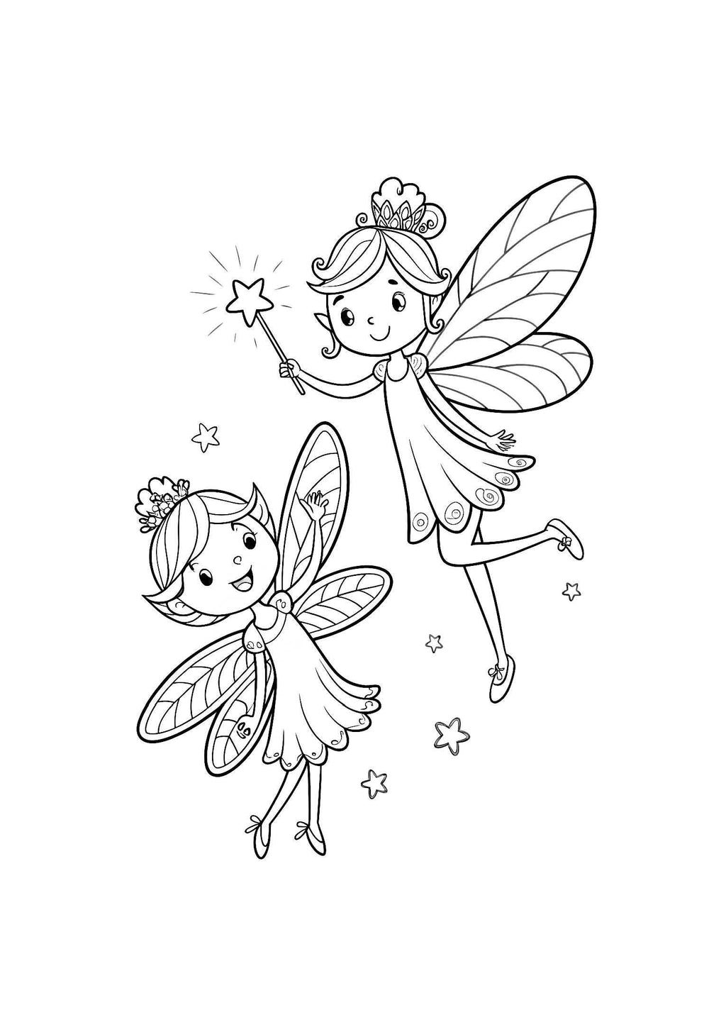 Fairies Coloring Book for Kids – 20 Printable A4 Pages – Magical and Whimsical Fairy Illustrations – Digital PDF Download