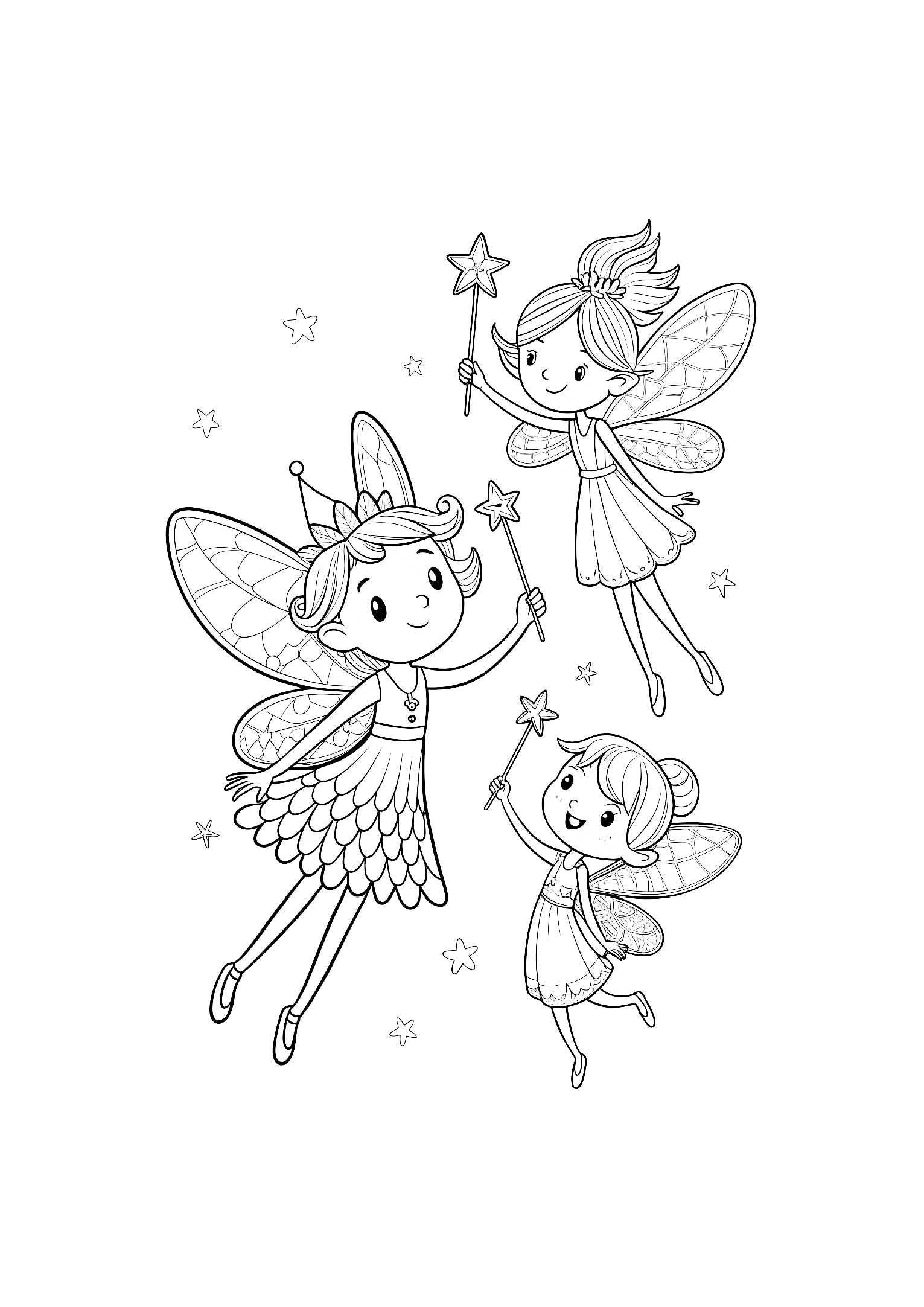 Fairies Coloring Book for Kids – 20 Printable A4 Pages – Magical and Whimsical Fairy Illustrations – Digital PDF Download