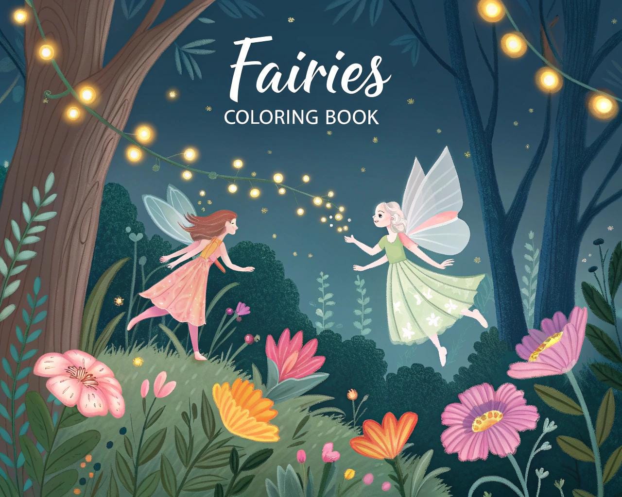 Fairies Coloring Book for Kids – 20 Printable A4 Pages – Magical and Whimsical Fairy Illustrations – Digital PDF Download