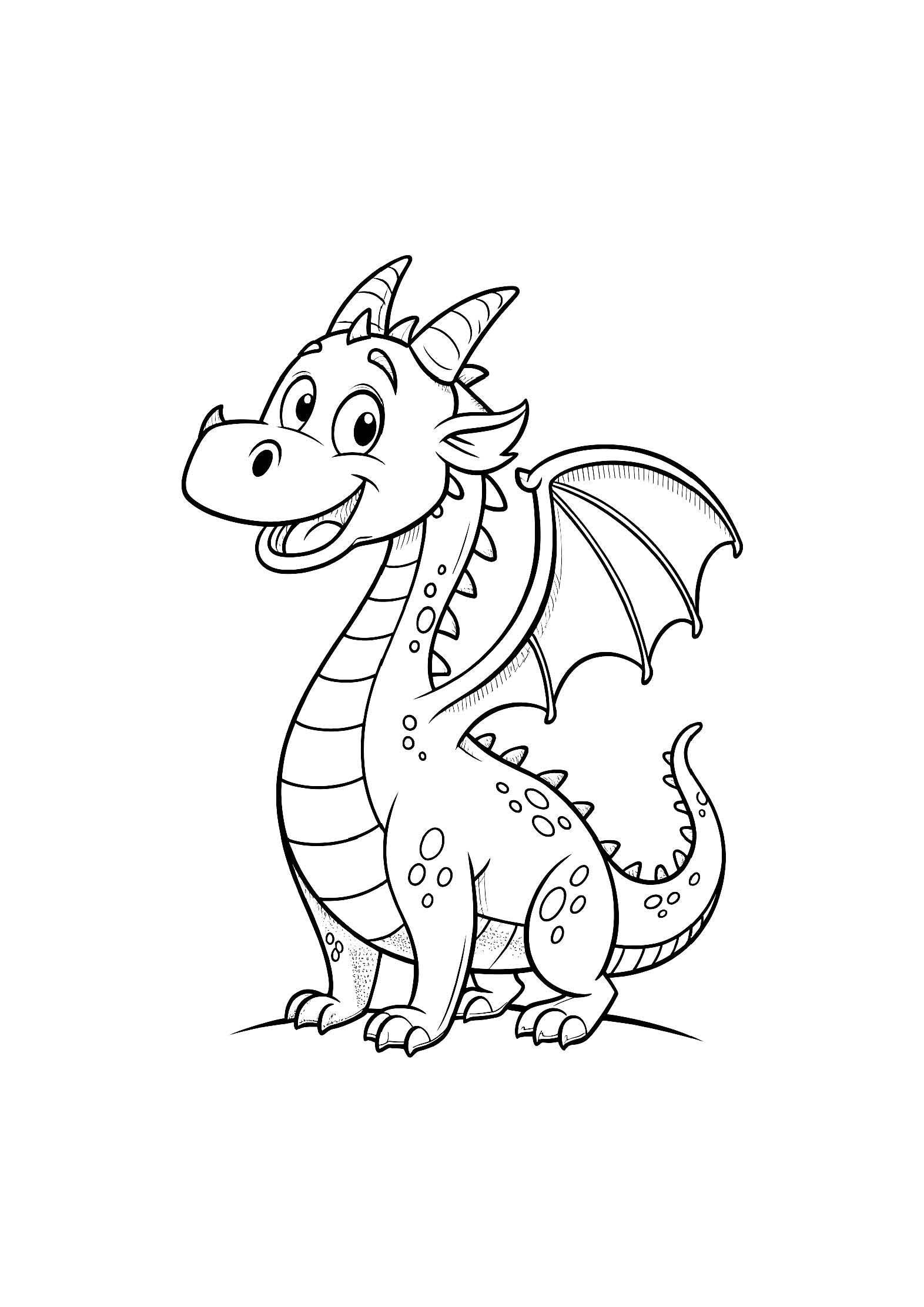 Dragons Coloring Book for Kids – 20 Printable A4 Pages – Fierce and Magical Dragon Illustrations – Digital PDF Download