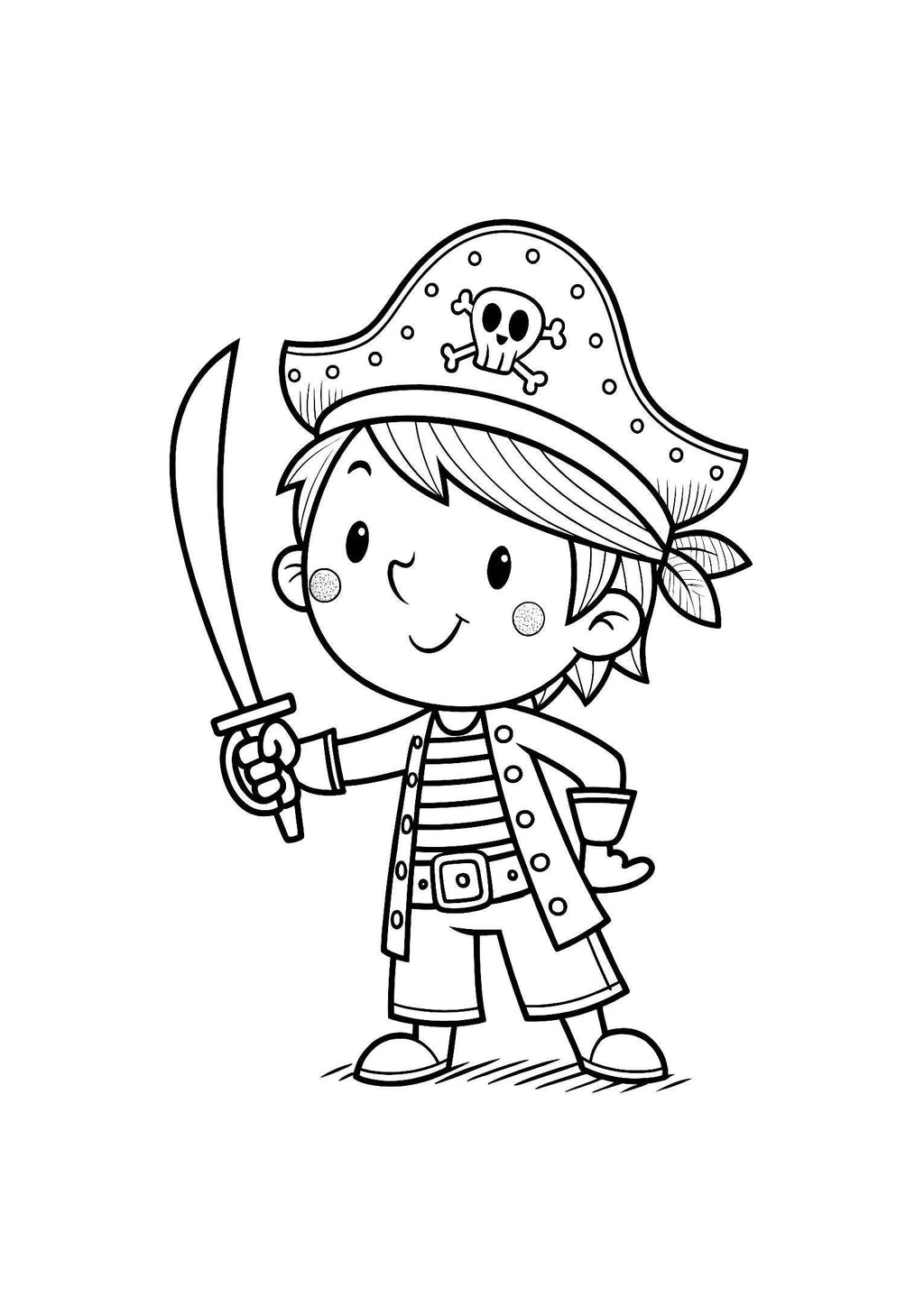 Pirate Adventures Coloring Book for Kids – 20 Printable A4 Pages – Exciting and Fun Pirate-Themed Illustrations – Digital PDF Download