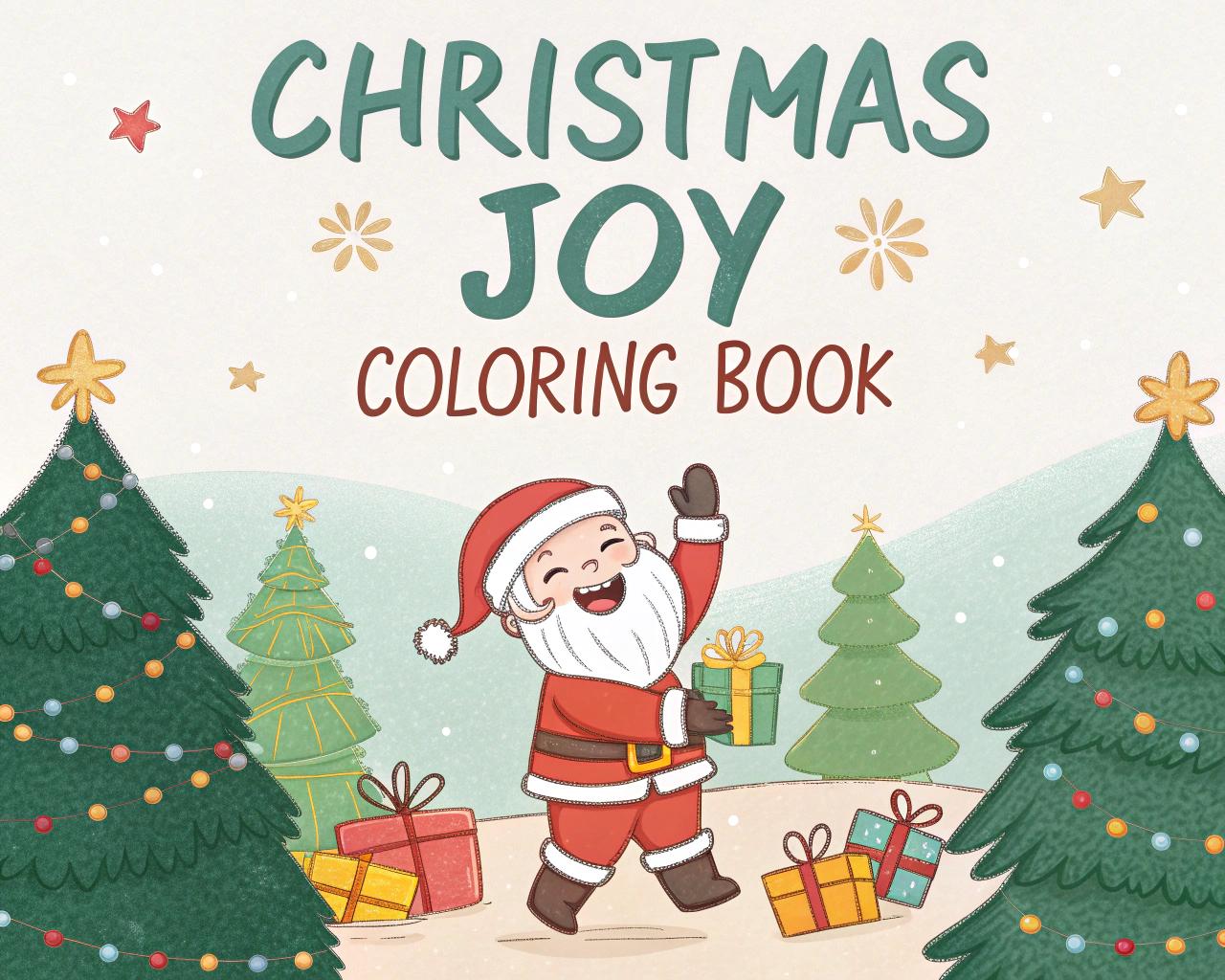 Christmas Joy Coloring Book for Kids – 20 Printable A4 Pages – Festive Holiday Illustrations – Digital PDF Download