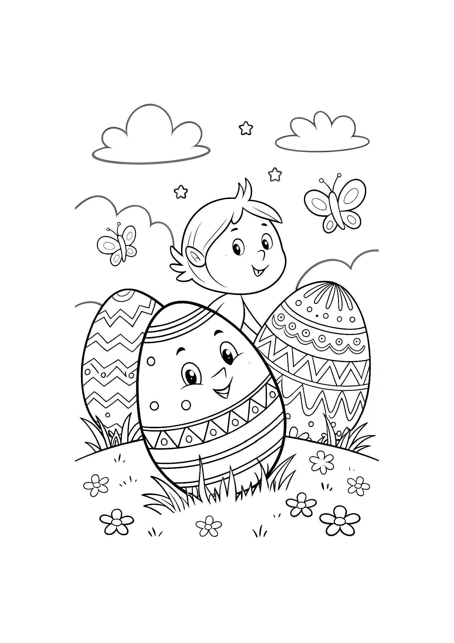 Easter Eggs Coloring Book for Kids – 20 Printable A4 Pages | Digital PDF Download