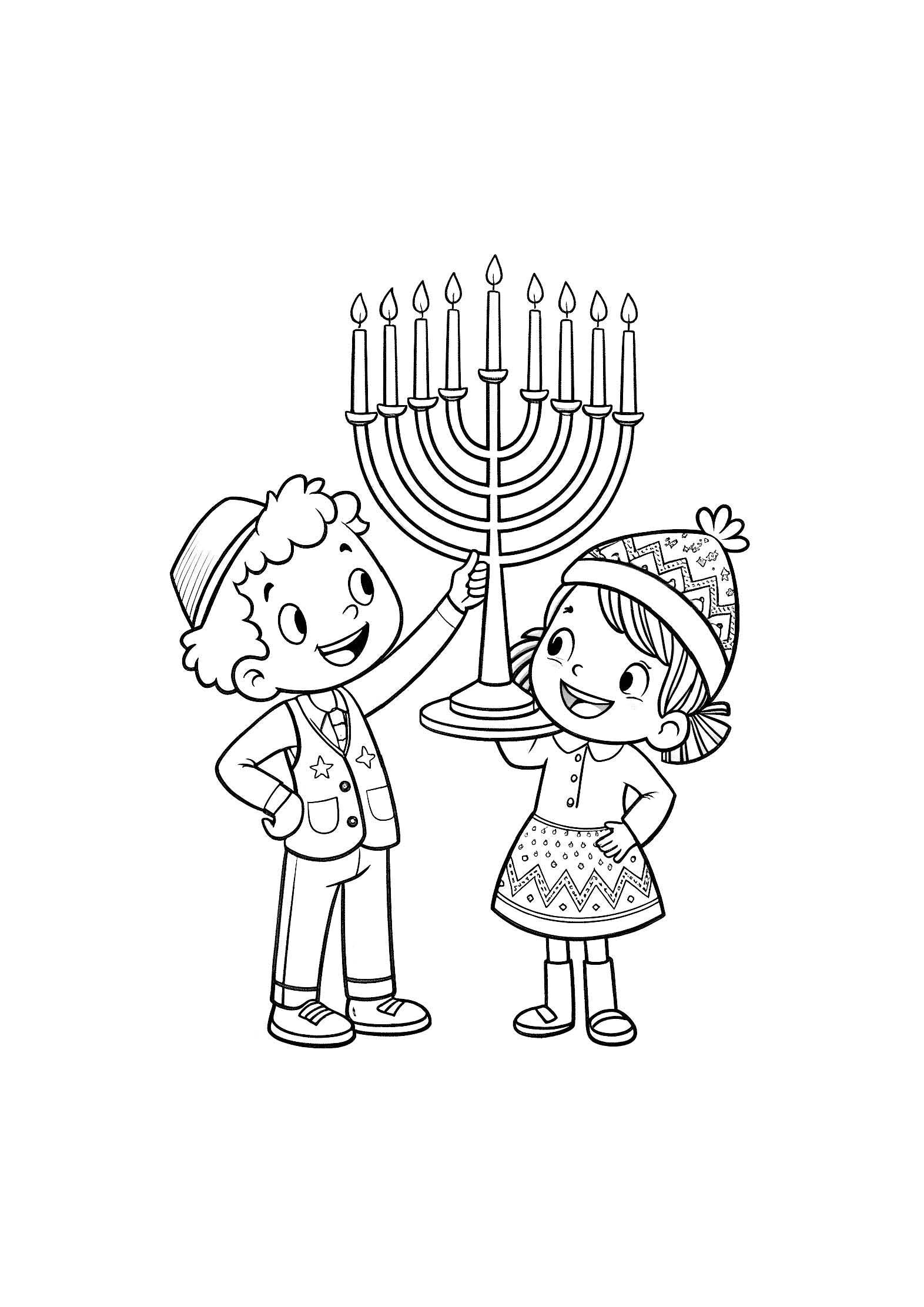 Hanukkah Coloring Book for Kids – 20 Printable A4 Pages | Digital PDF Download