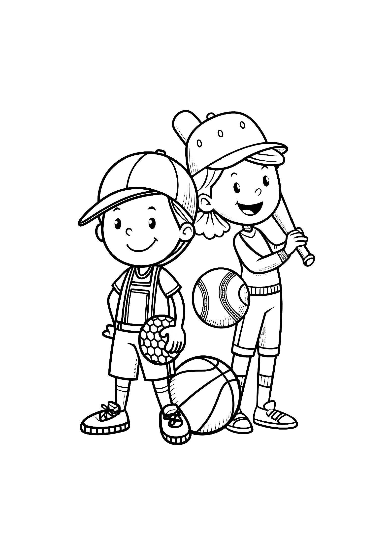 Sports & Games Coloring Book for Kids – 20 Printable A4 Pages | Digital PDF Download