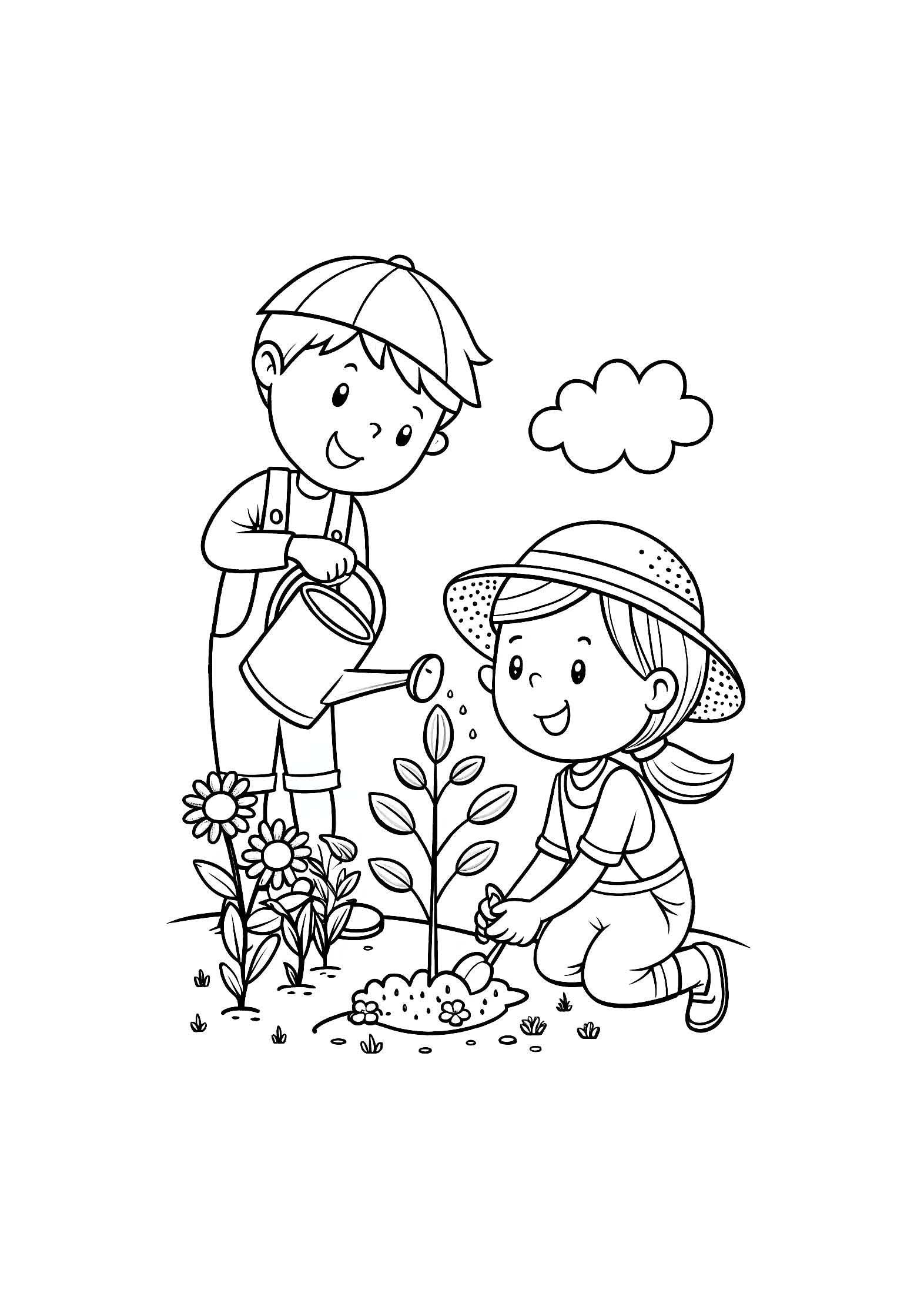 Gardening with Kids Coloring Book – 20 Printable A4 Pages | Digital PDF Download