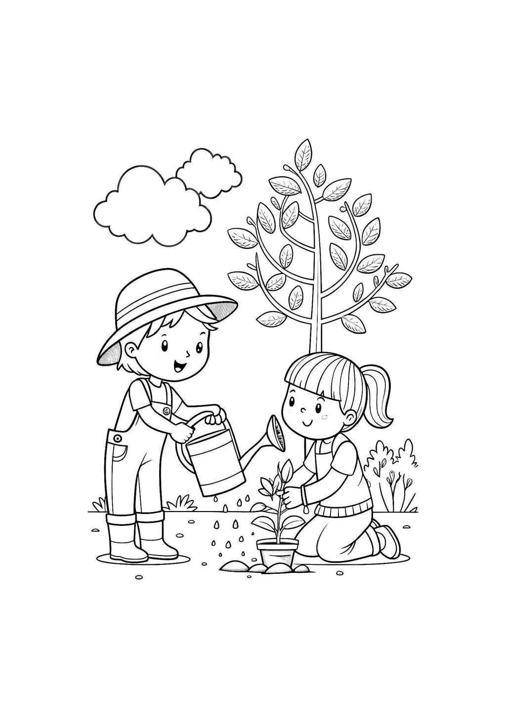 Gardening with Kids Coloring Book – 20 Printable A4 Pages | Digital PDF Download