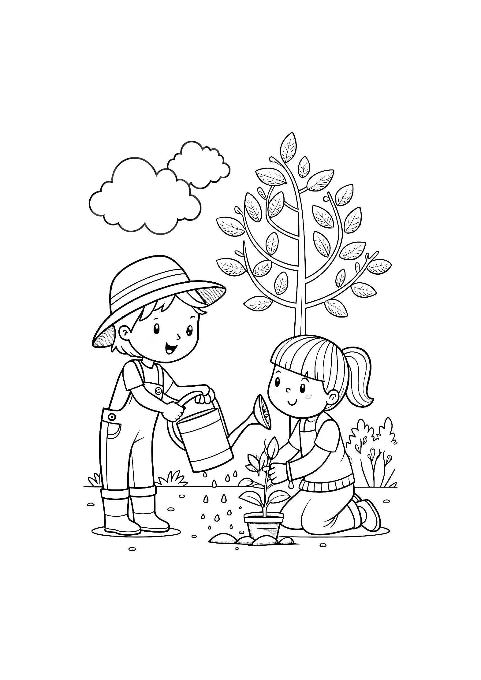 Gardening with Kids Coloring Book – 20 Printable A4 Pages | Digital PDF Download