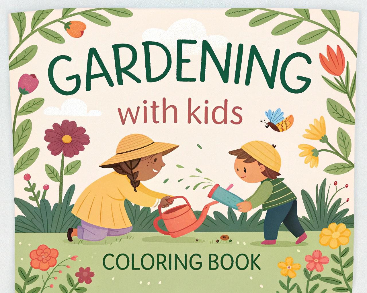 Gardening with Kids Coloring Book – 20 Printable A4 Pages | Digital PDF Download