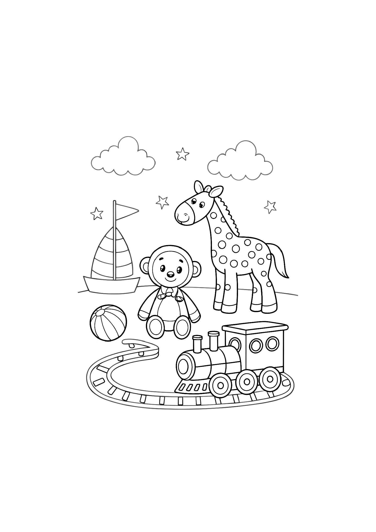 My Favorite Toys Coloring Book – 20 Printable A4 Pages | Digital PDF Download