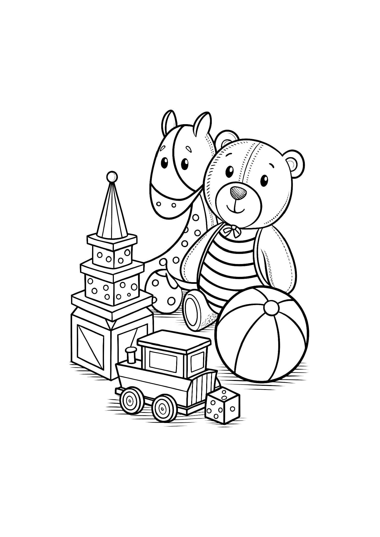 My Favorite Toys Coloring Book – 20 Printable A4 Pages | Digital PDF Download