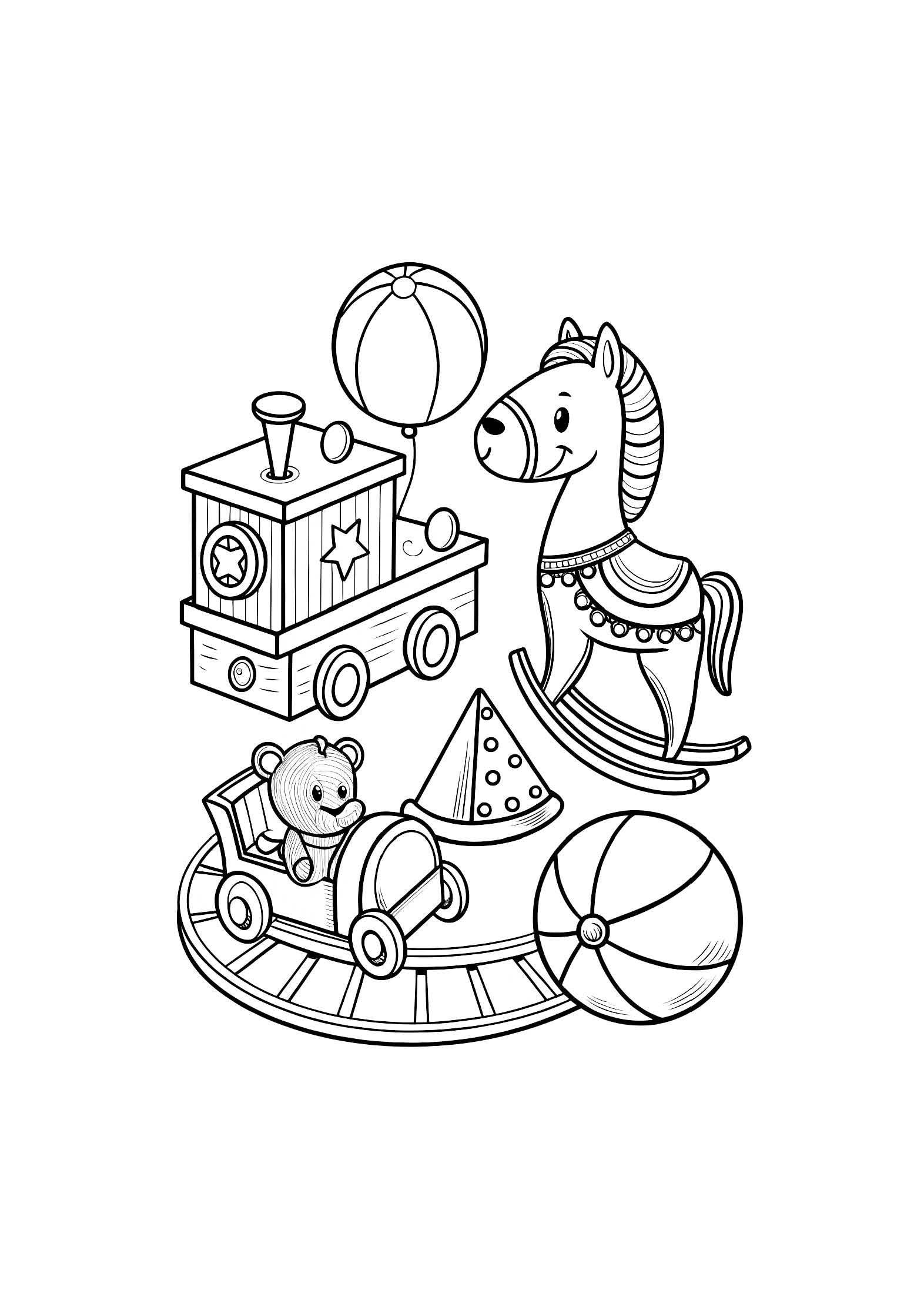 My Favorite Toys Coloring Book – 20 Printable A4 Pages | Digital PDF Download