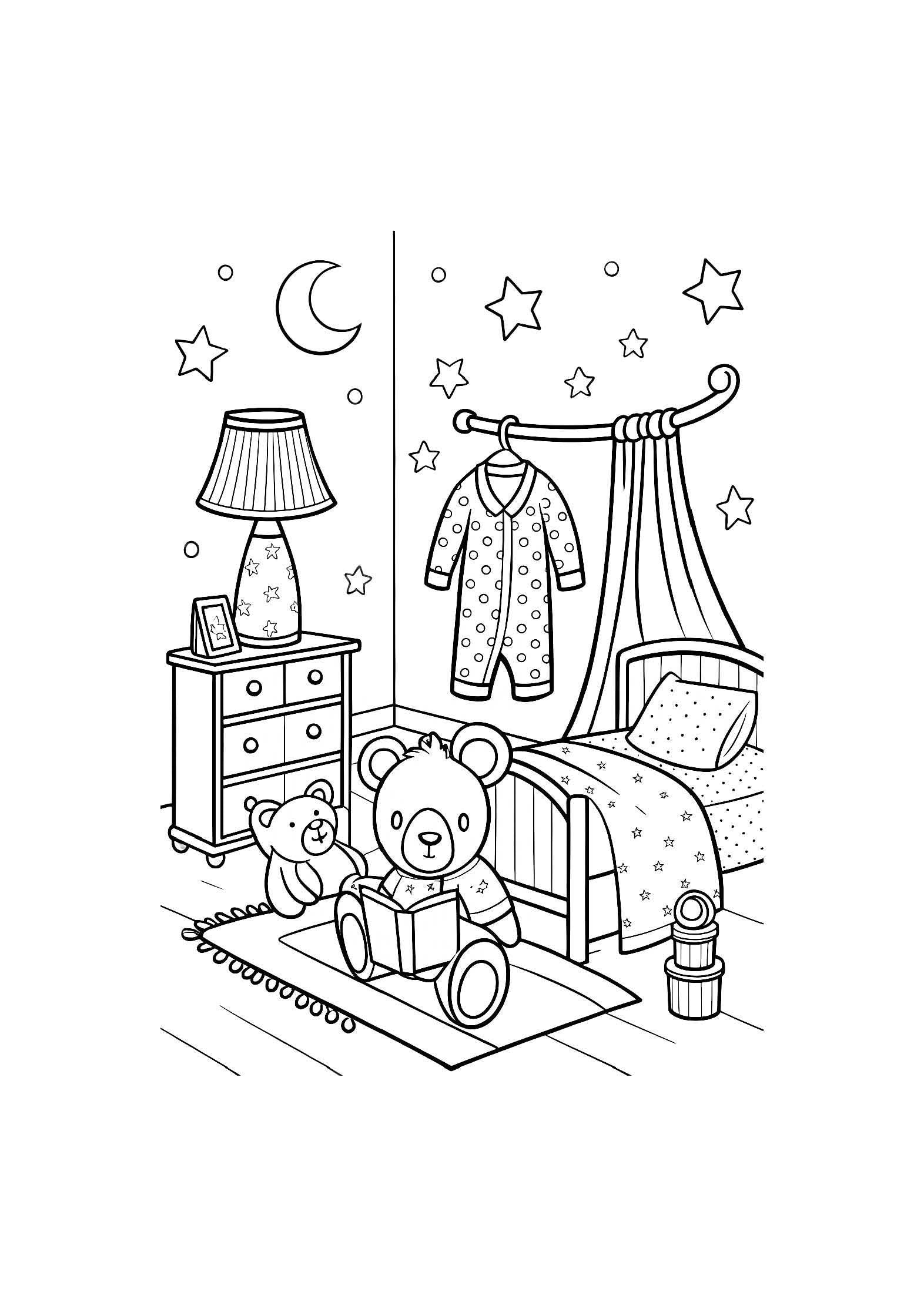 Things in My Room Coloring Book – 20 Printable A4 Pages | Digital PDF Download