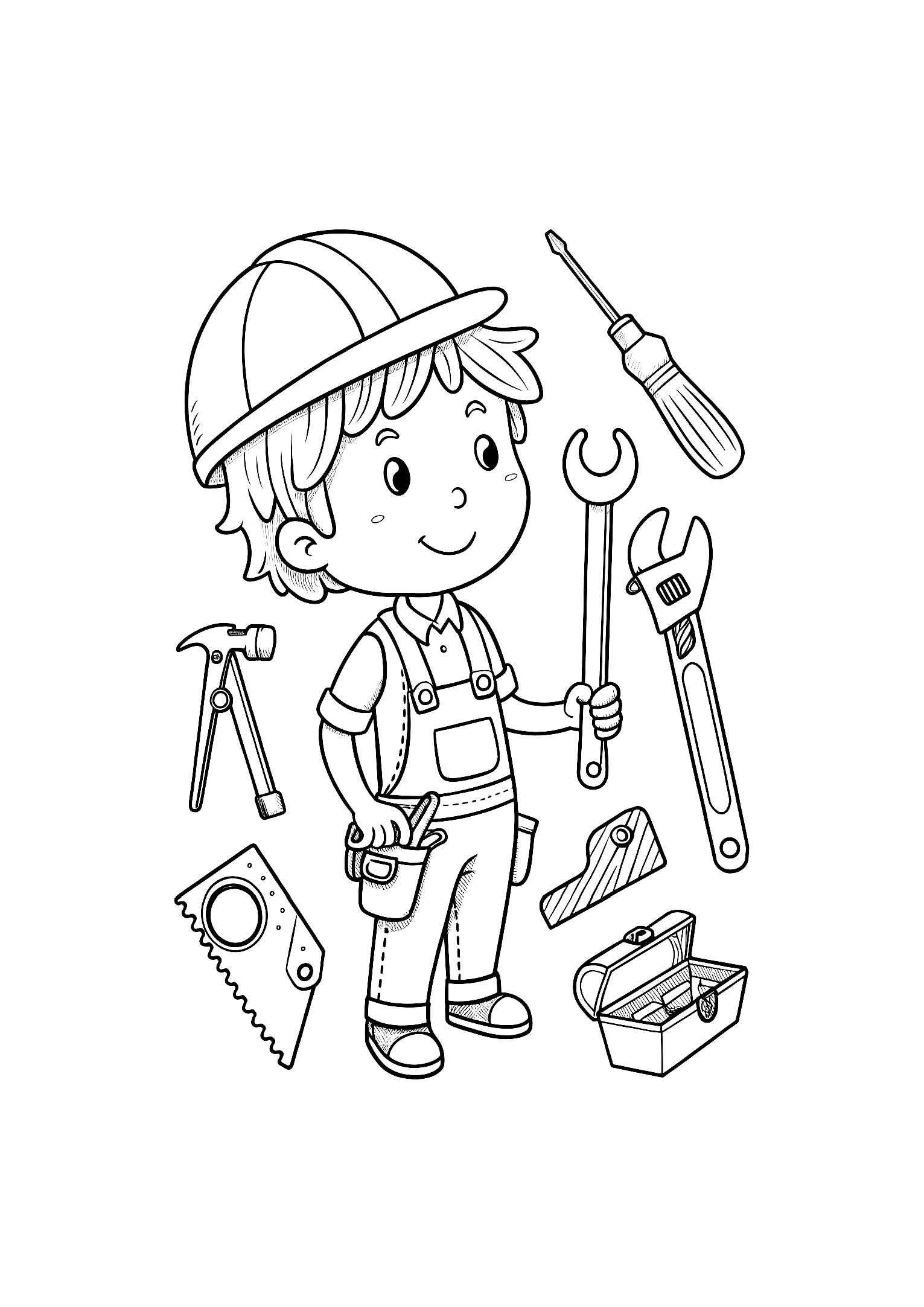 Tools and Gadgets Coloring Book for Kids – 20 Printable A4 Pages – Fun and Educational Tool Illustrations – Digital PDF Download