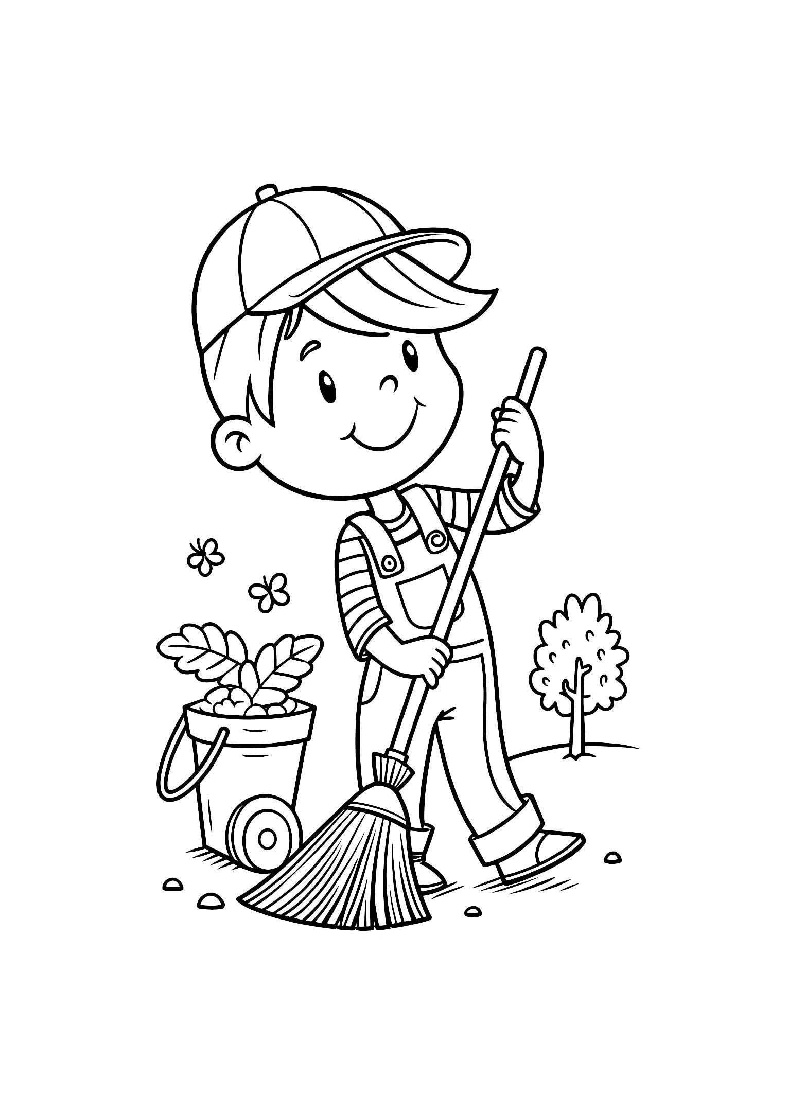 Clean Up Time Coloring Book for Kids – 20 Printable A4 Pages – Fun and Educational Cleaning Illustrations – Digital PDF Download