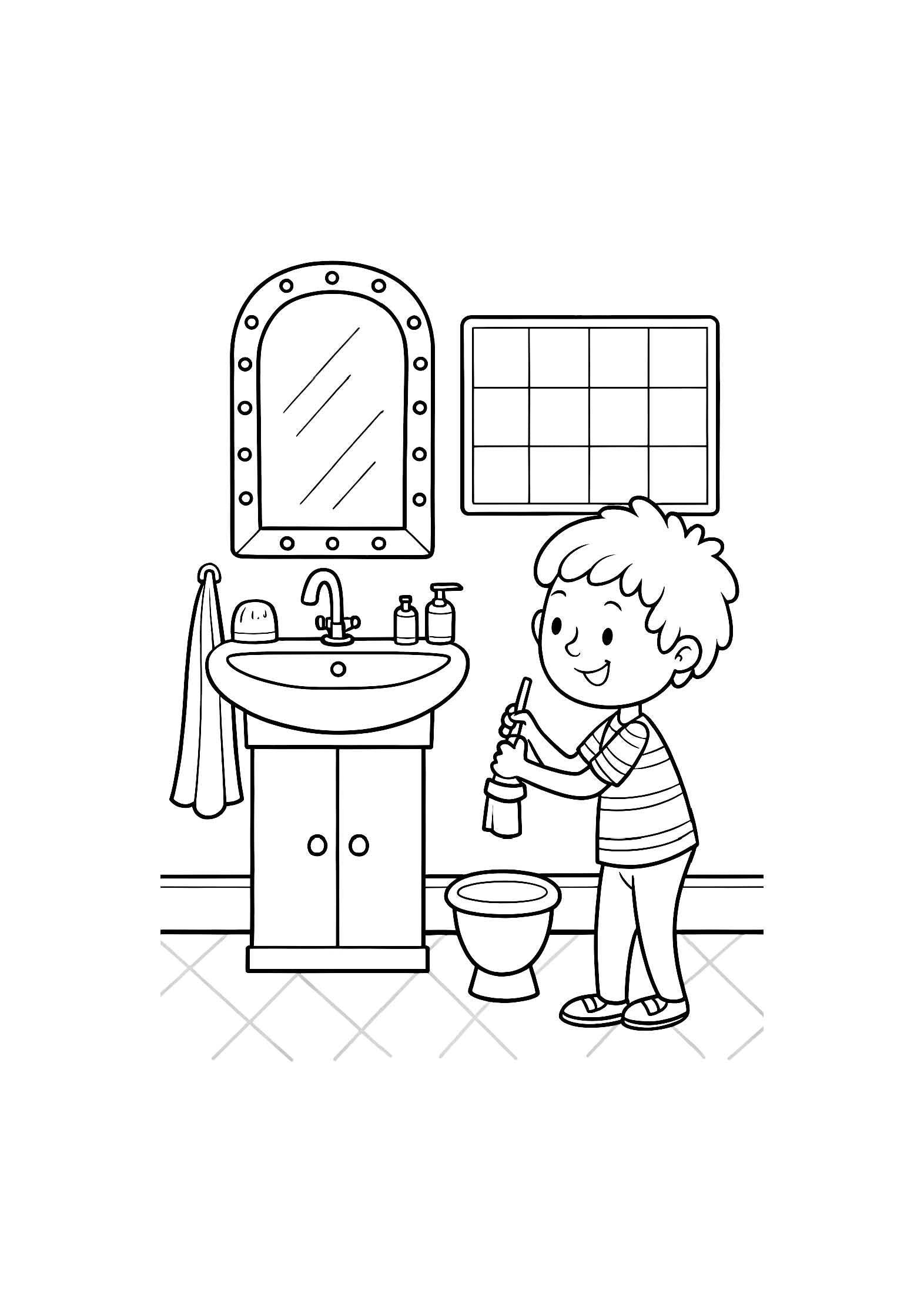 Bathroom Routine Coloring Book for Kids – 20 Printable A4 Pages – Fun and Educational Hygiene Illustrations – Digital PDF Download