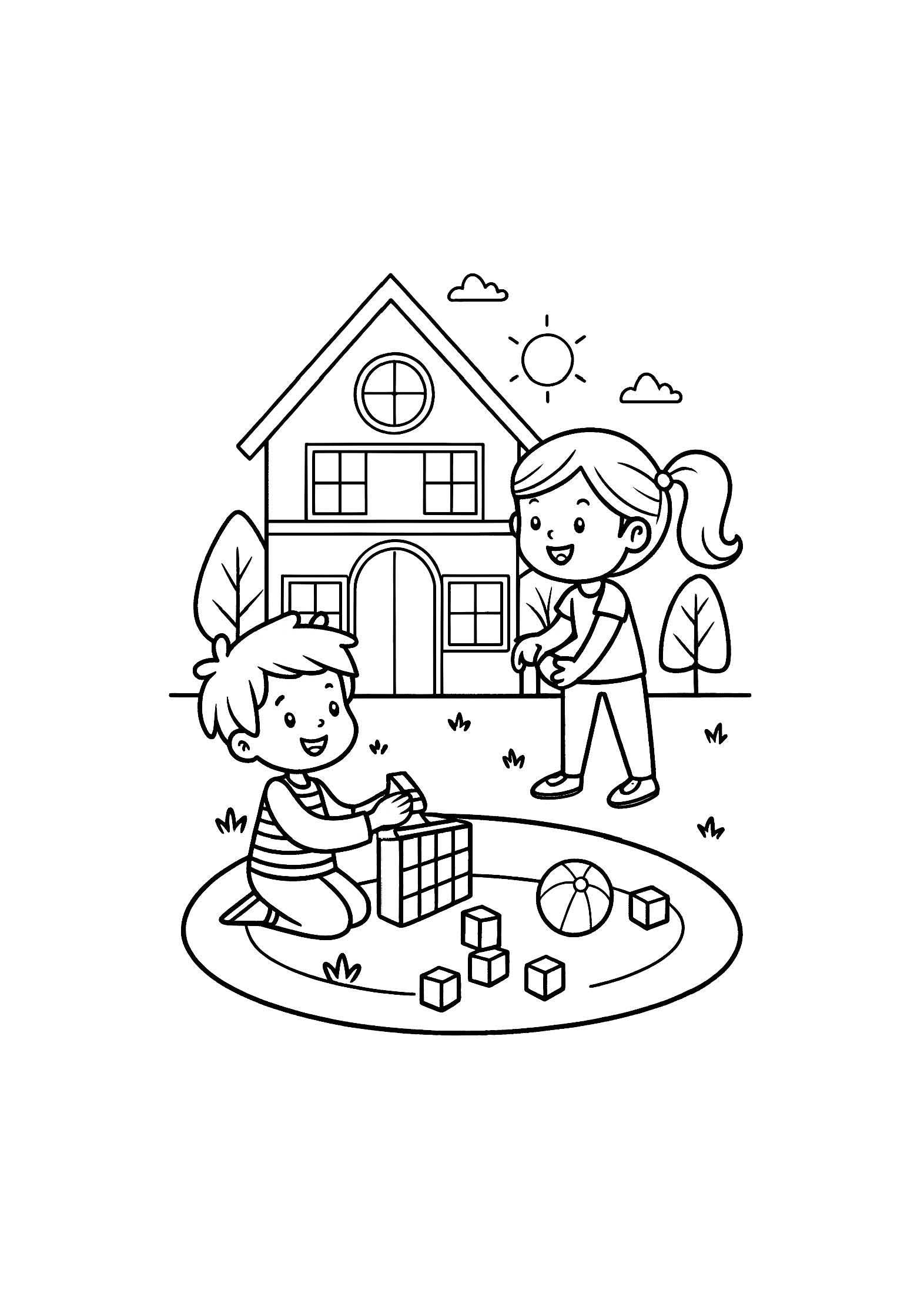 Playtime at Home Coloring Book for Kids – 20 Printable A4 Pages – Fun and Imaginative Indoor Activities – Digital PDF Download