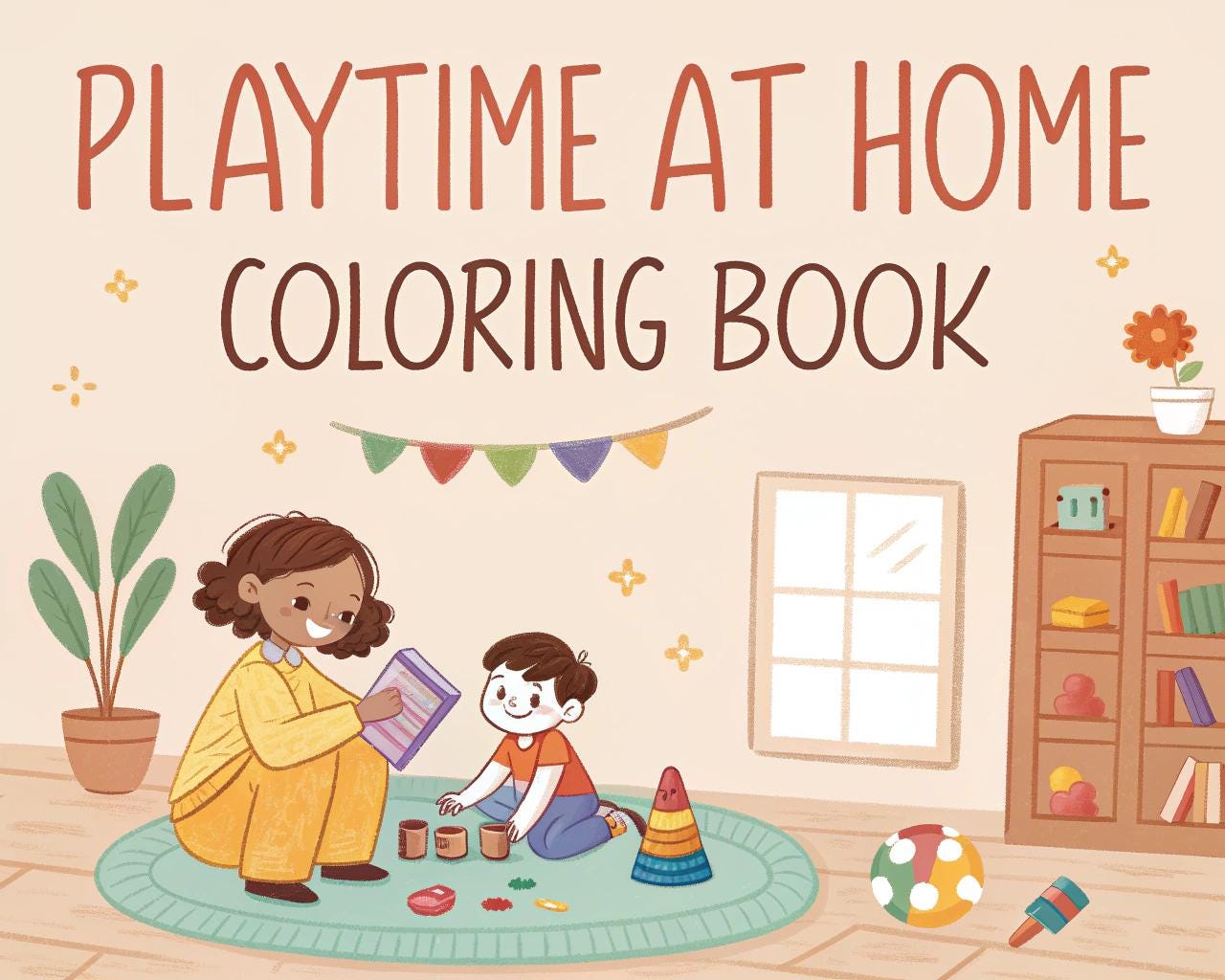 Playtime at Home Coloring Book for Kids – 20 Printable A4 Pages – Fun and Imaginative Indoor Activities – Digital PDF Download