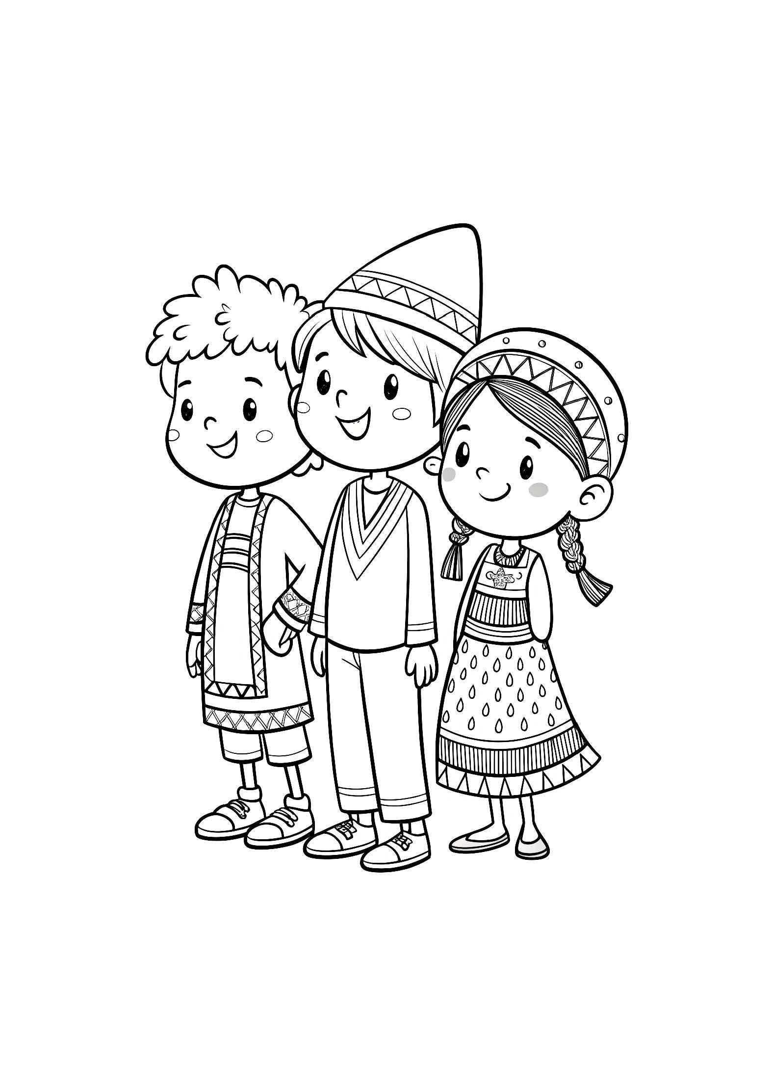 Children of the World Coloring Book for Kids – 20 Printable A4 Pages – Diverse and Joyful Kids Illustrations – Digital PDF Download