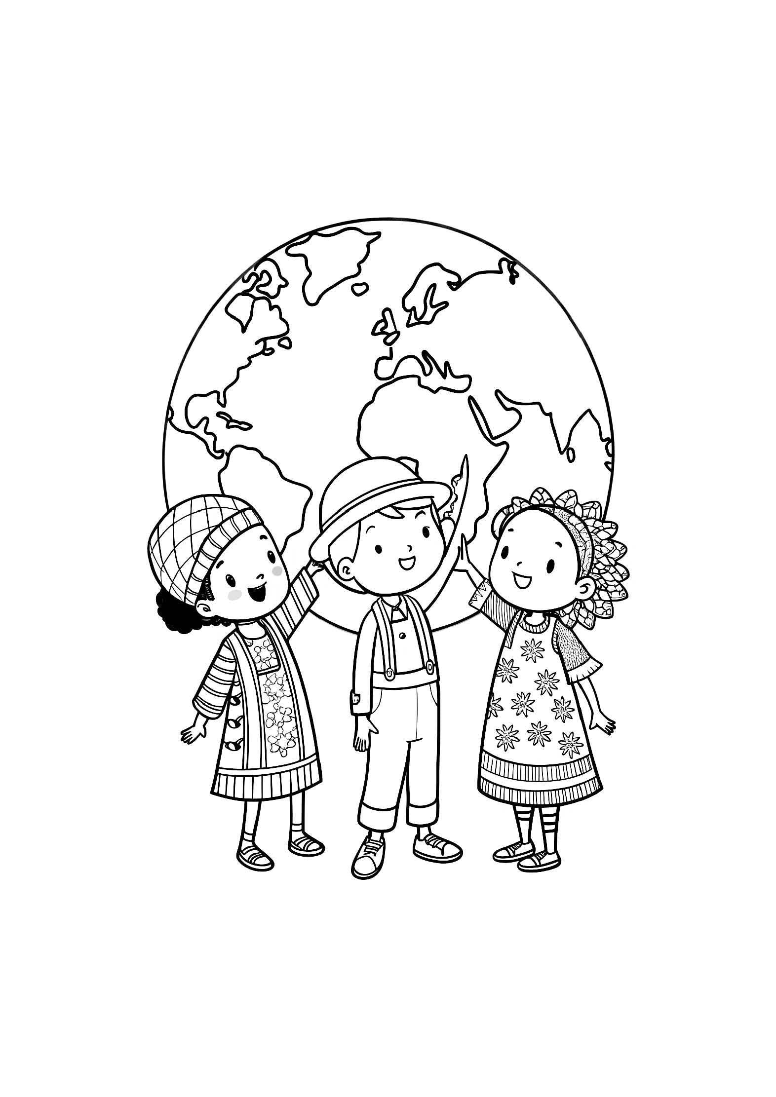 Children of the World Coloring Book for Kids – 20 Printable A4 Pages – Diverse and Joyful Kids Illustrations – Digital PDF Download