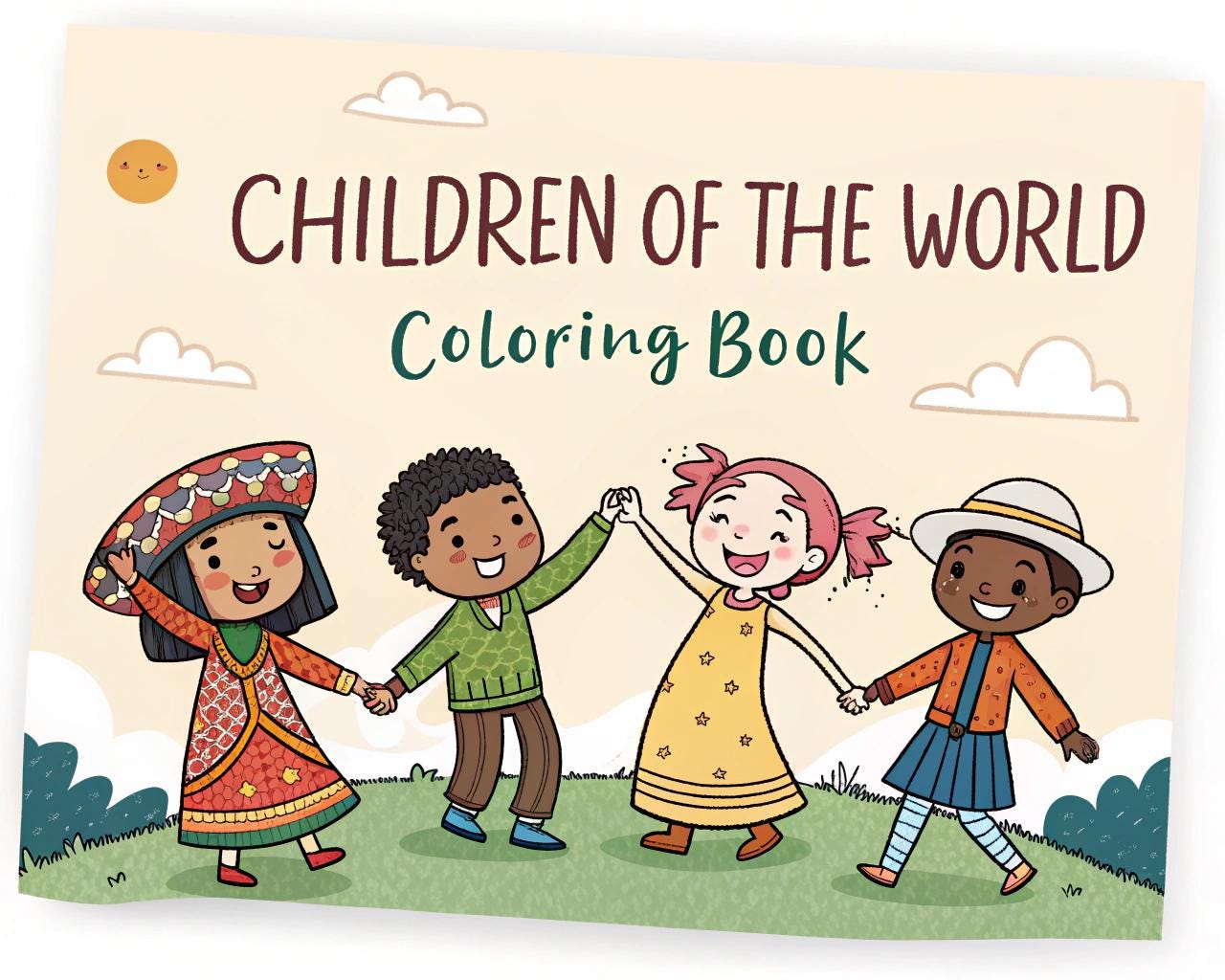 Children of the World Coloring Book for Kids – 20 Printable A4 Pages – Diverse and Joyful Kids Illustrations – Digital PDF Download